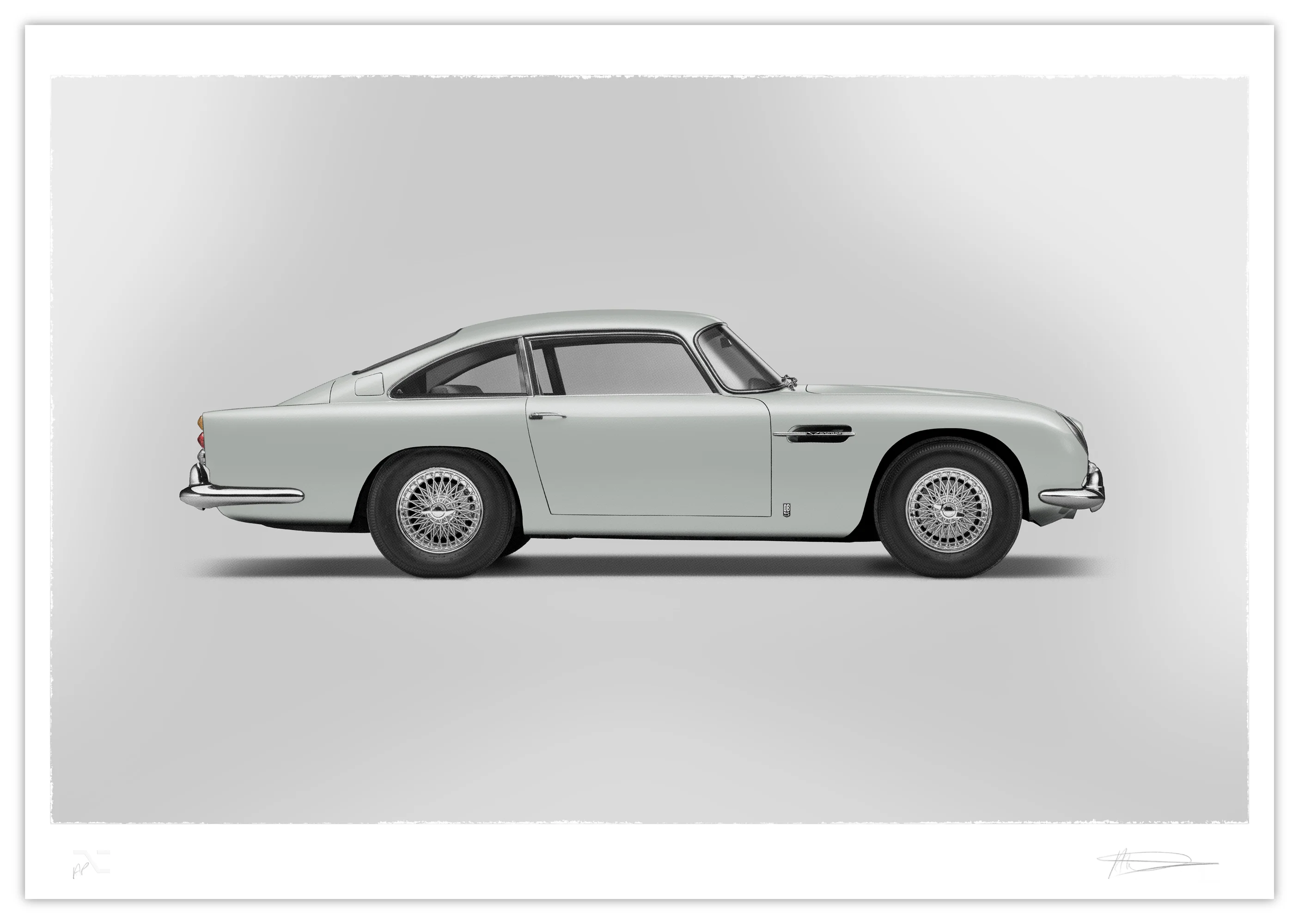 Aston Martin DB5 Vantage - Alan Thornton - Art Screen Print - Side View - Image 4