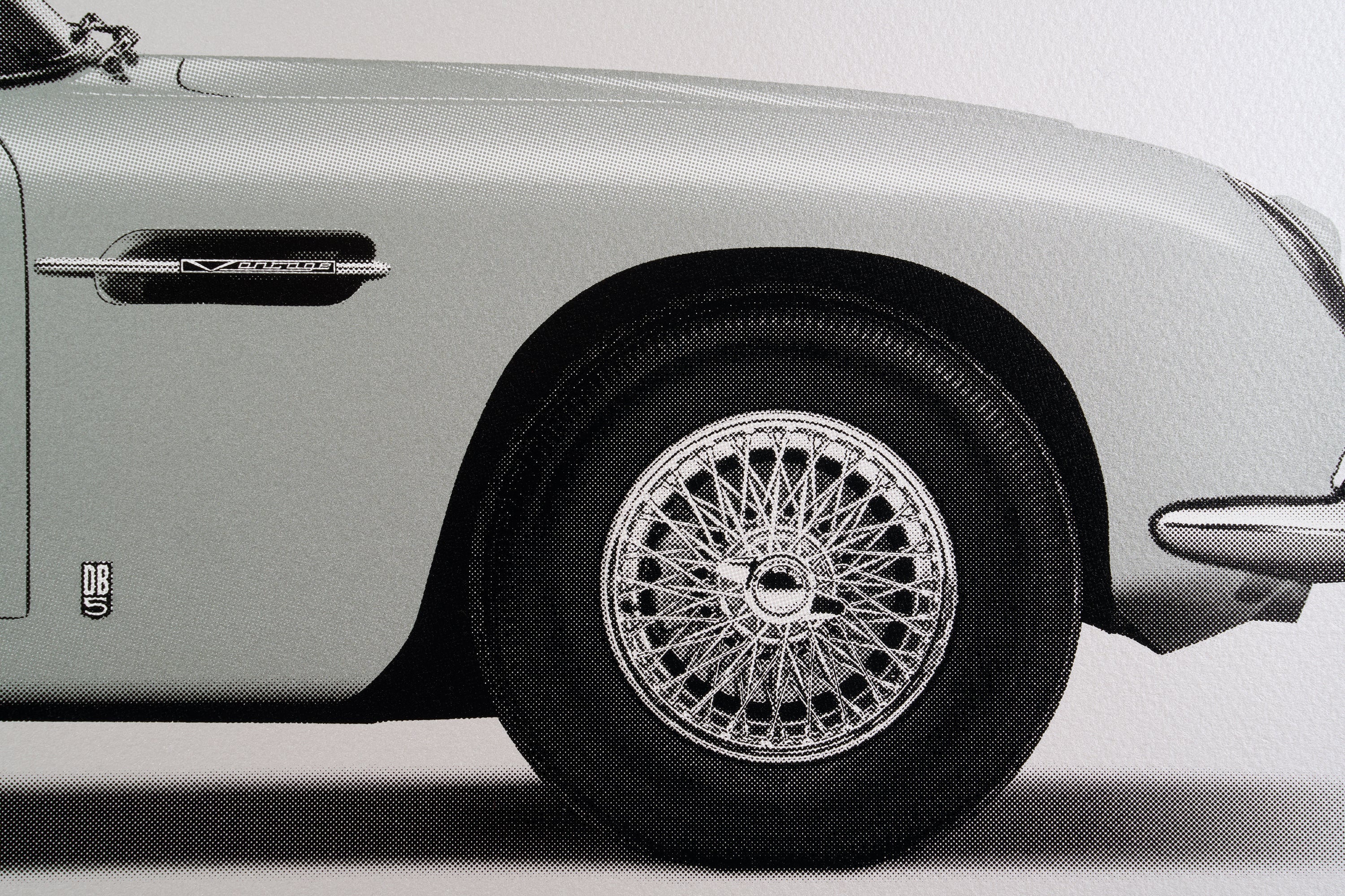 Aston Martin DB5 Vantage - Alan Thornton - Art Screen Print - Side View - Image 6