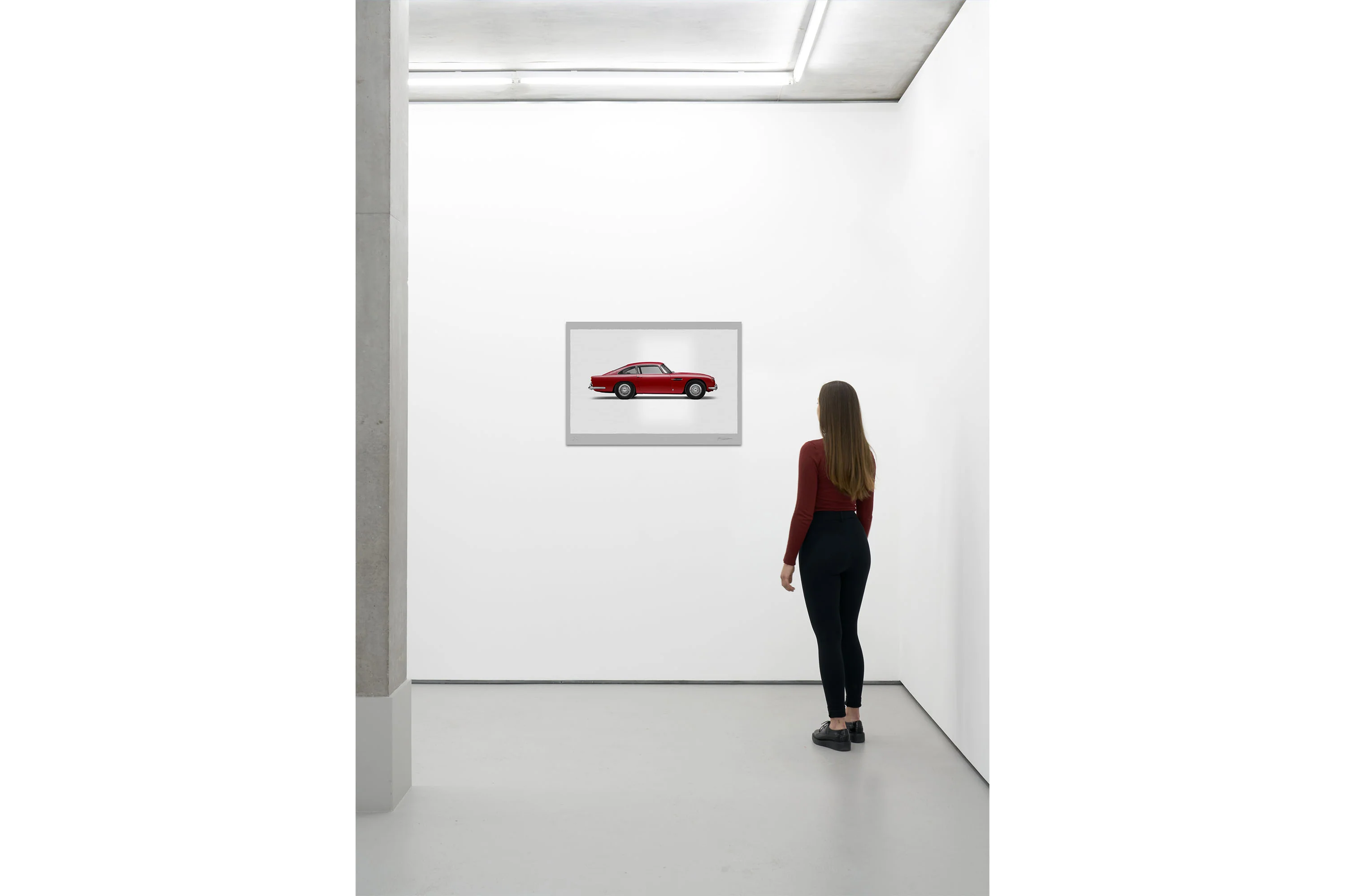 Aston Martin DB5 Vantage - 100cm Large Half Tone Flat Bed Print - Side View - Image 11