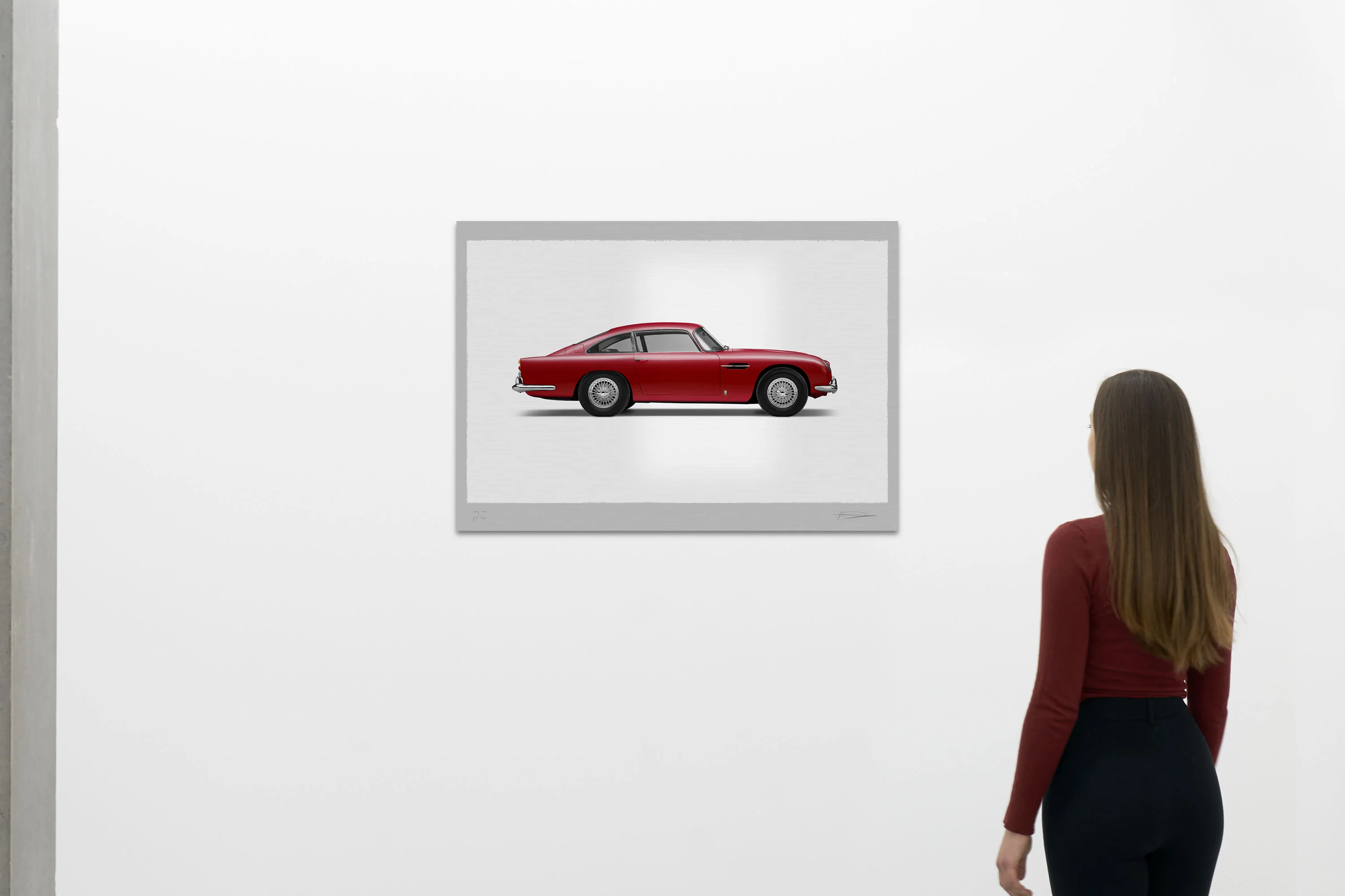 Aston Martin DB5 Vantage - 100cm Large Half Tone Flat Bed Print - Side View - Image 16