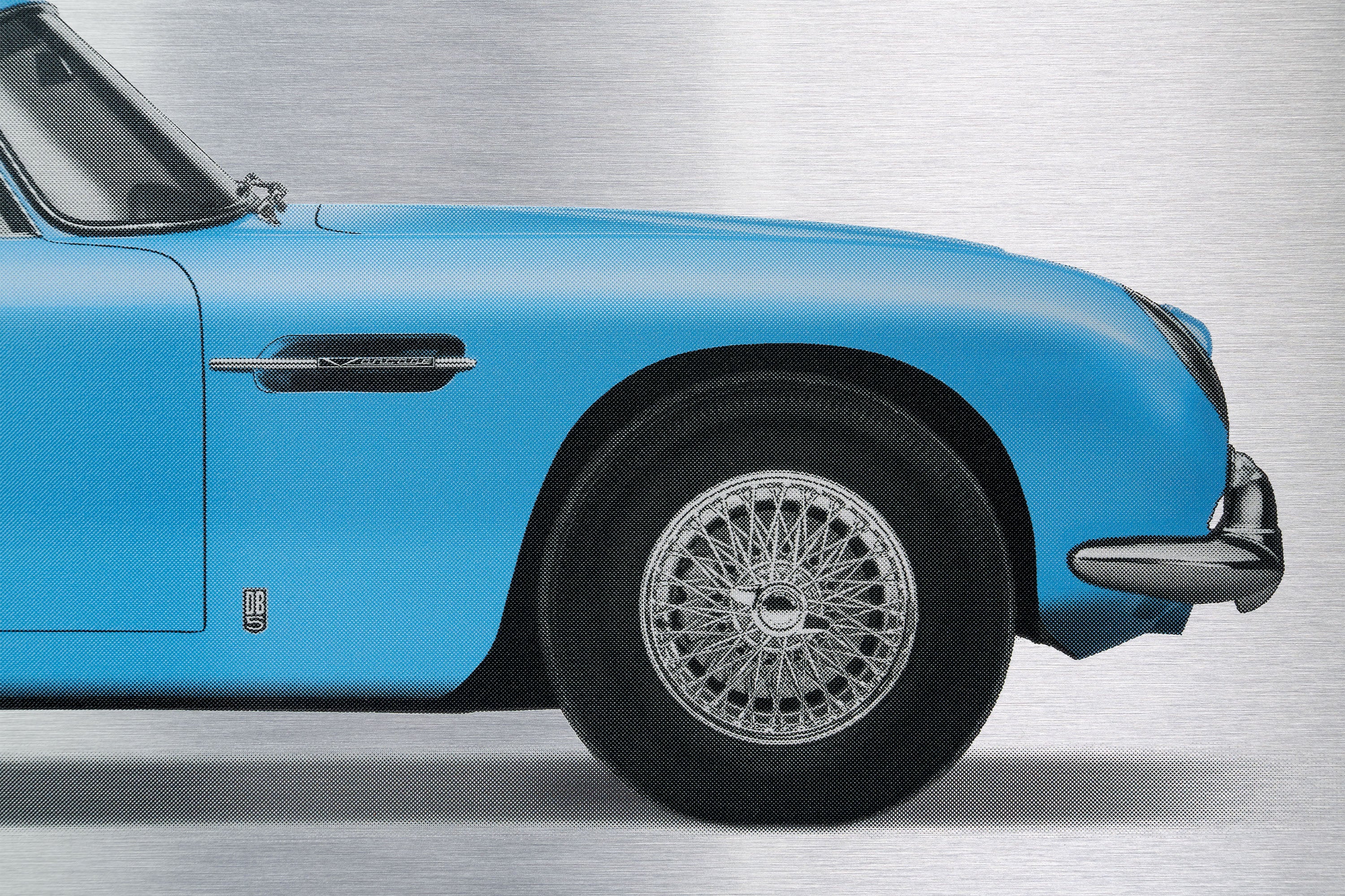 Aston Martin DB5 Vantage - 100cm Large Half Tone Flat Bed Print - Side View - Image 18