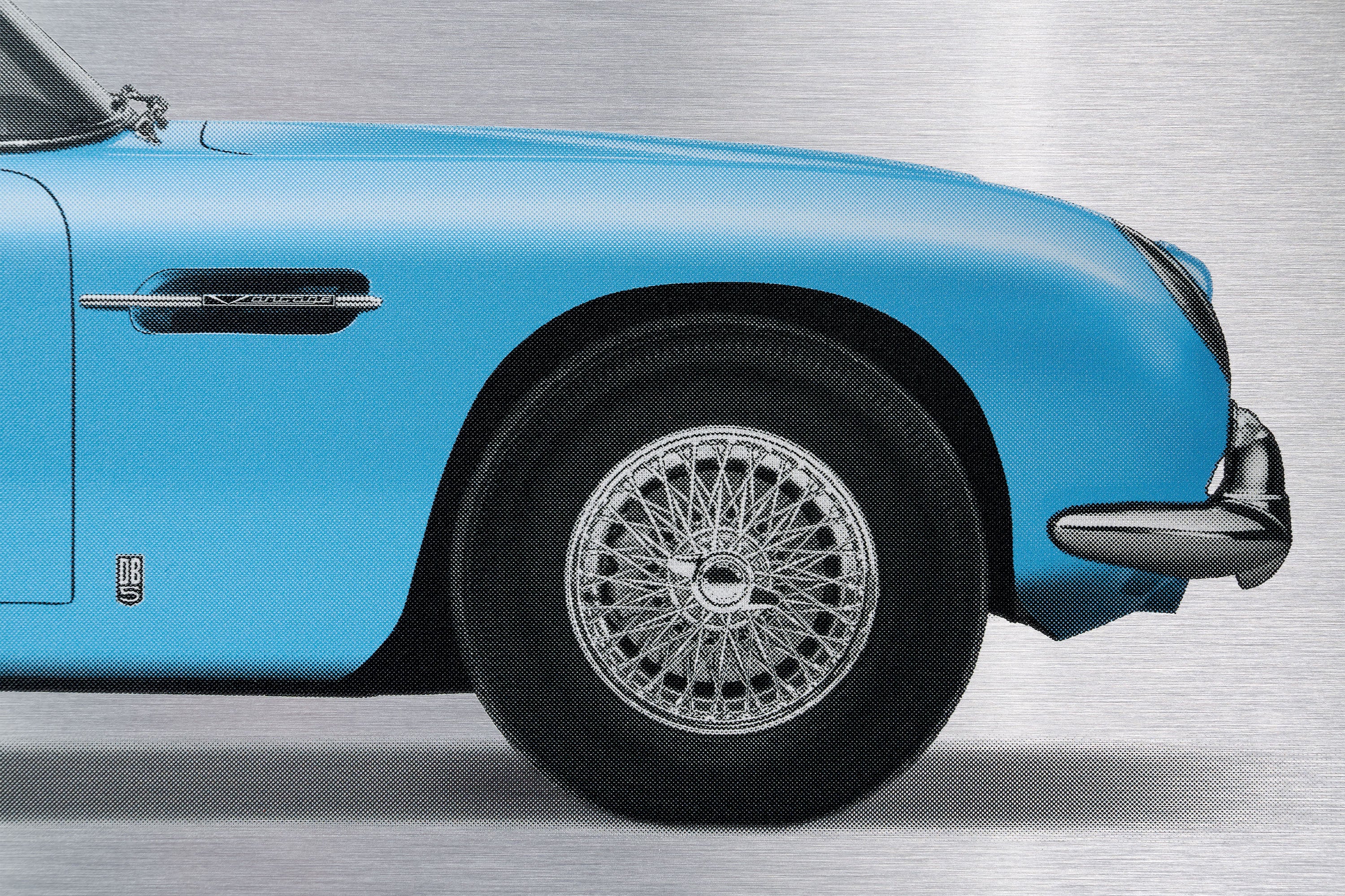 Aston Martin DB5 Vantage - 100cm Large Half Tone Flat Bed Print - Side View - Image 21