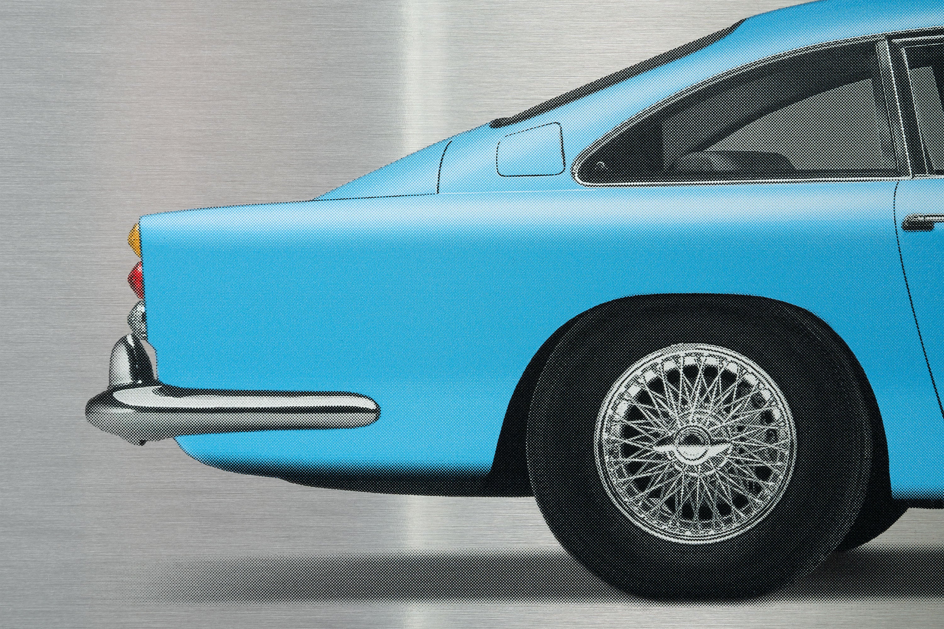 Aston Martin DB5 Vantage - 150cm Half Tone Flat Bed Print - Side View - Image 20