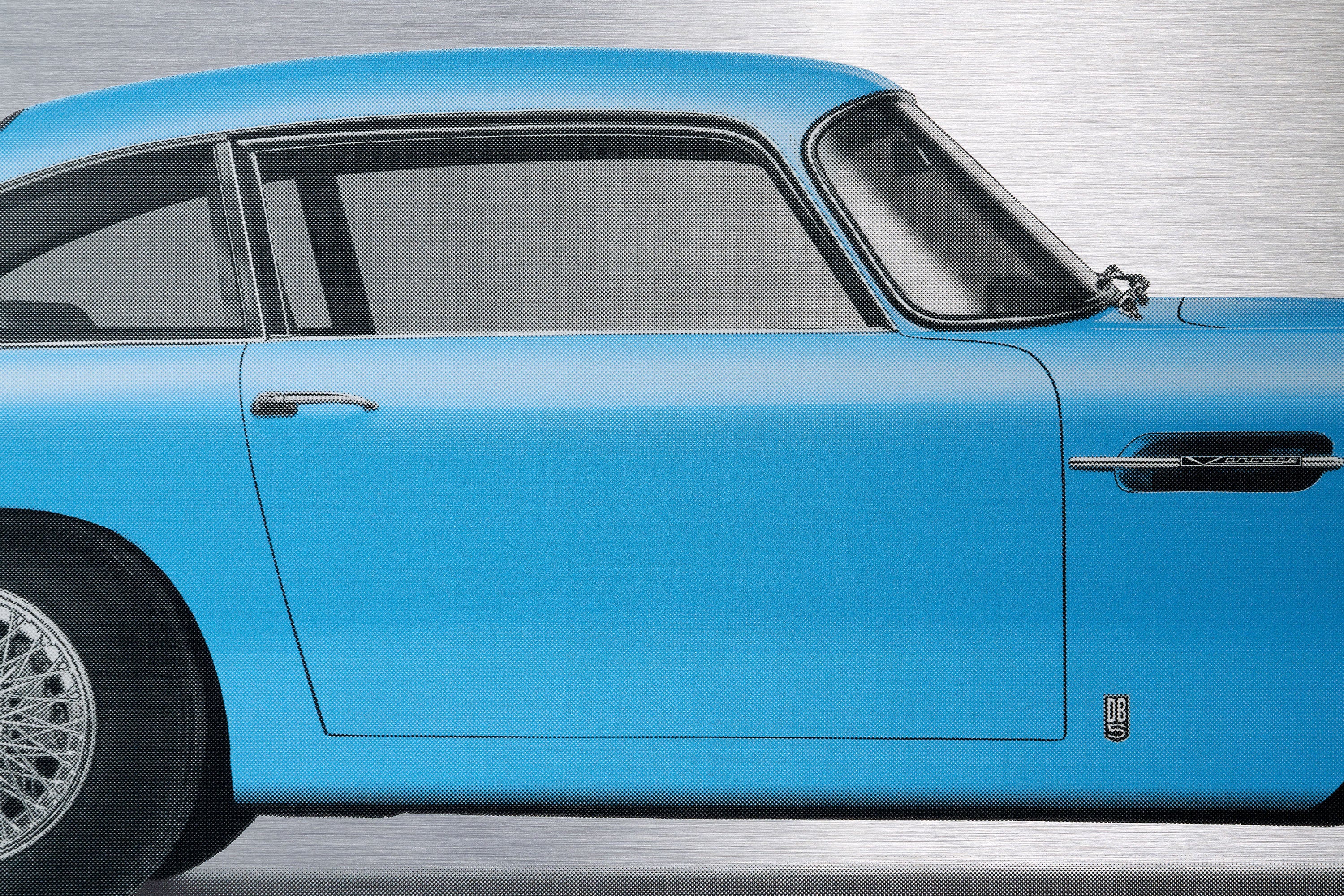 Aston Martin DB5 Vantage - 150cm Half Tone Flat Bed Print - Side View - Image 21