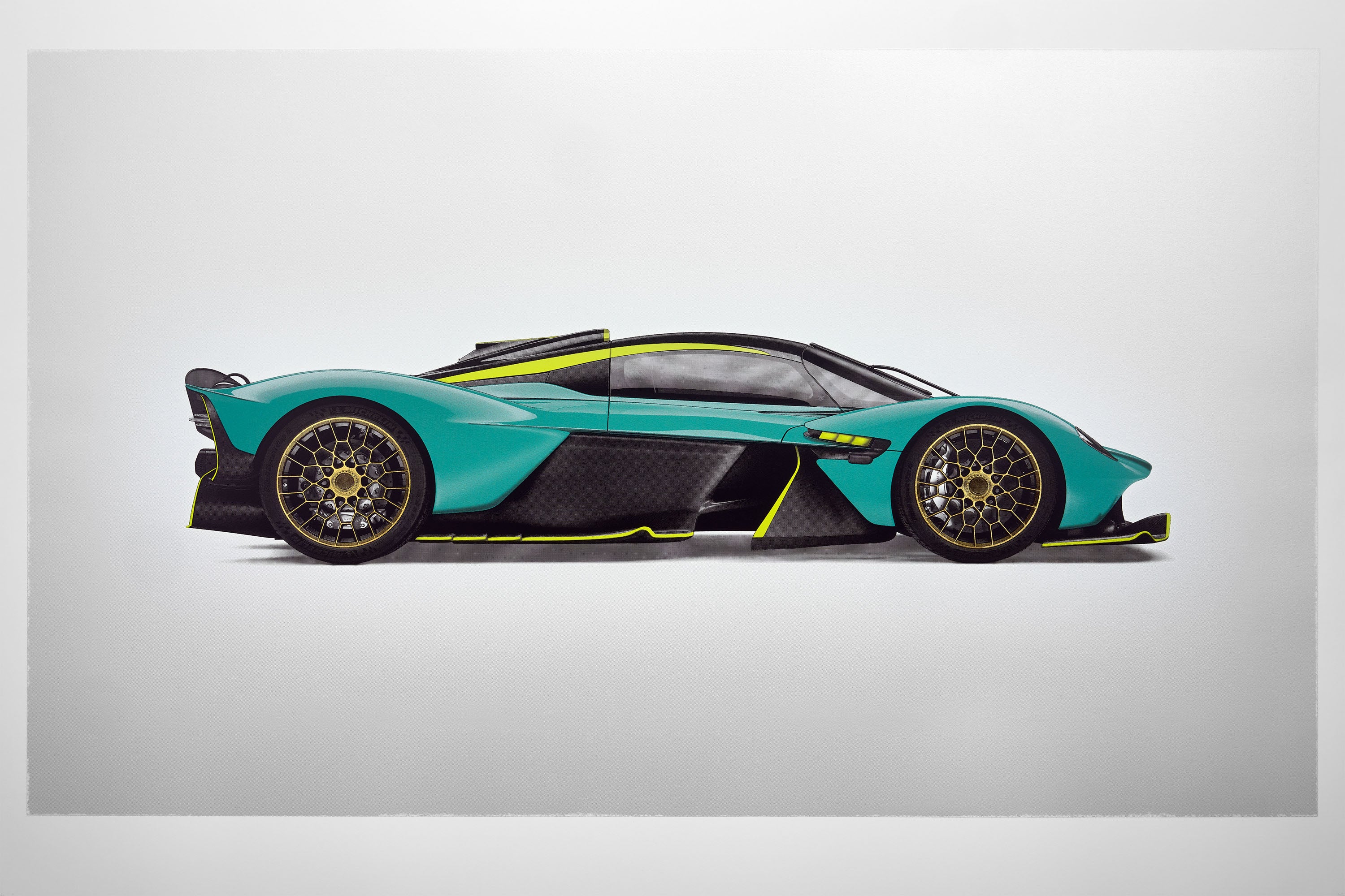 Aston Martin Valkyrie - Alan Thornton - Art Screen Print - Gold Edition - Image 4