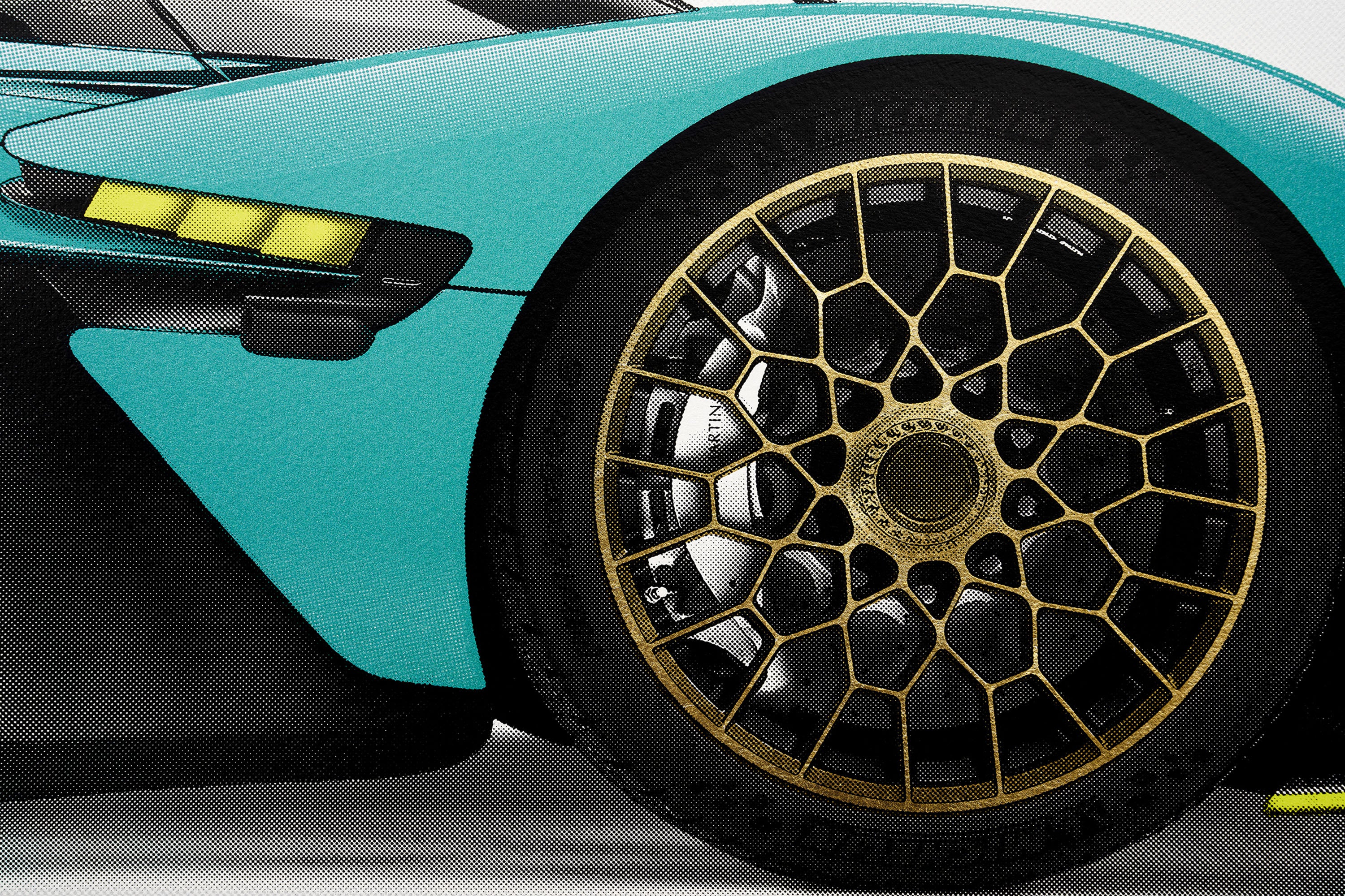 Aston Martin Valkyrie - Alan Thornton - Art Screen Print - Gold Edition - Image 6