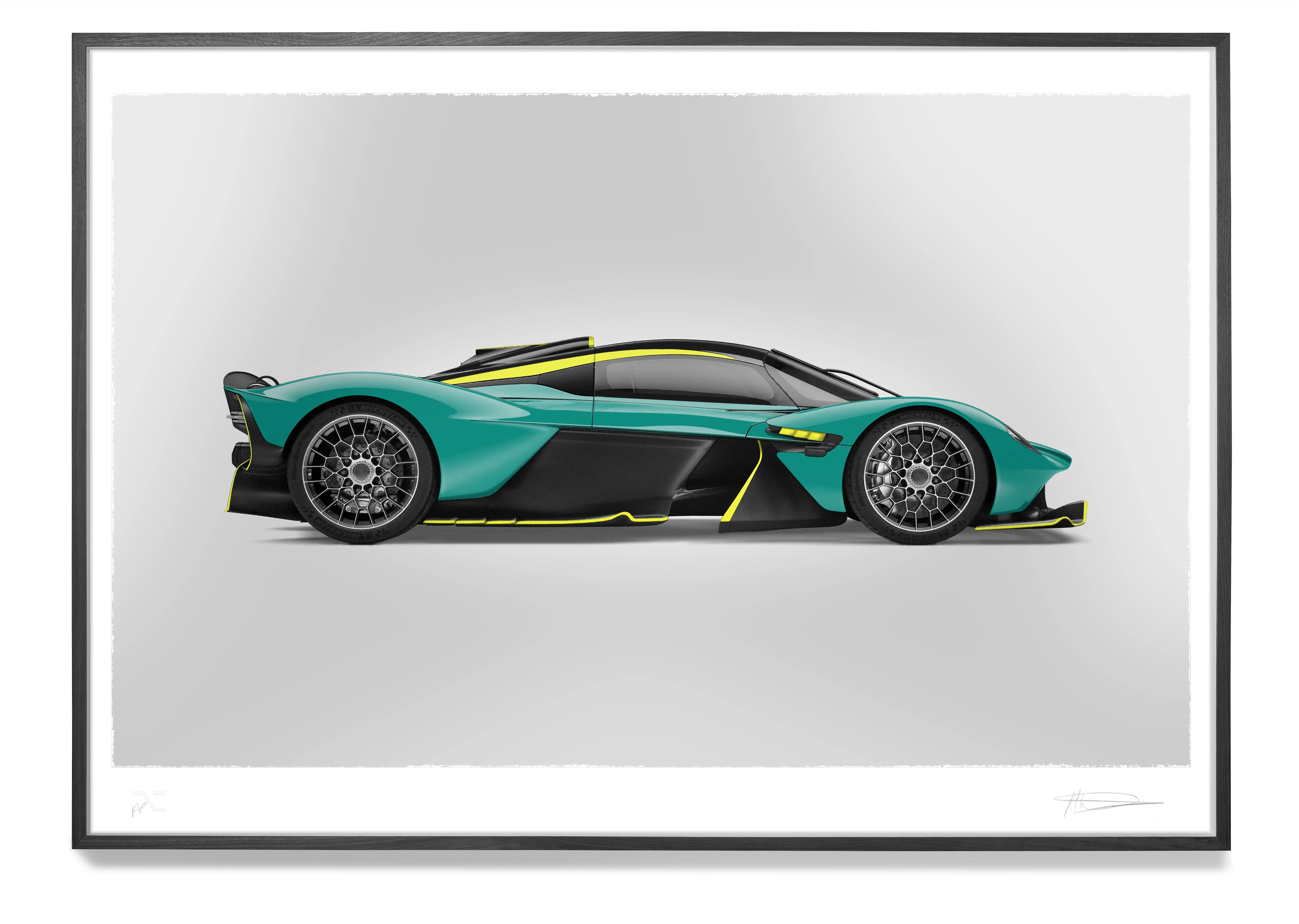 Aston Martin Valkyrie - Alan Thornton - Art Screen Print - Side View - Image 5
