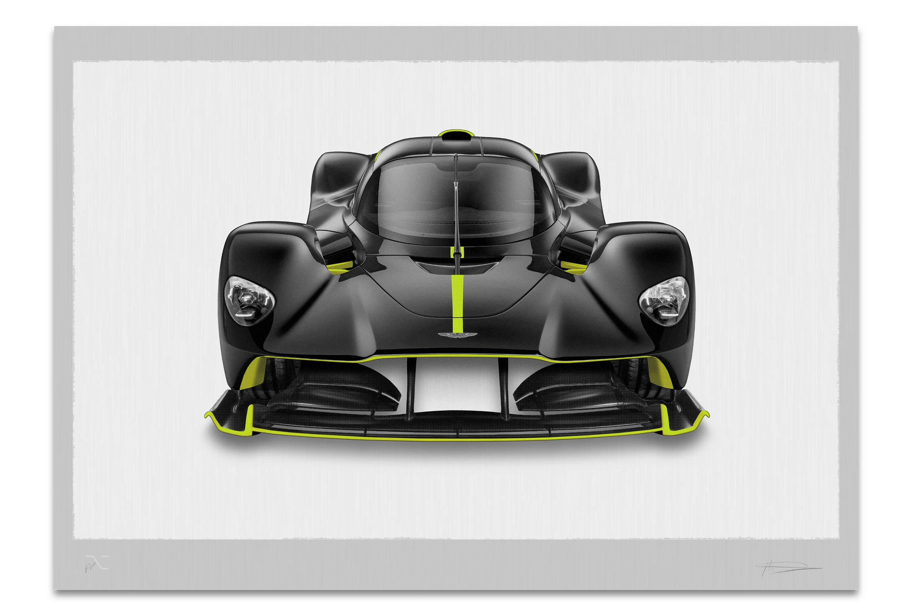Aston Martin Valkyrie - 150cm Half Tone Flat Bed Print - Front View - Image 5