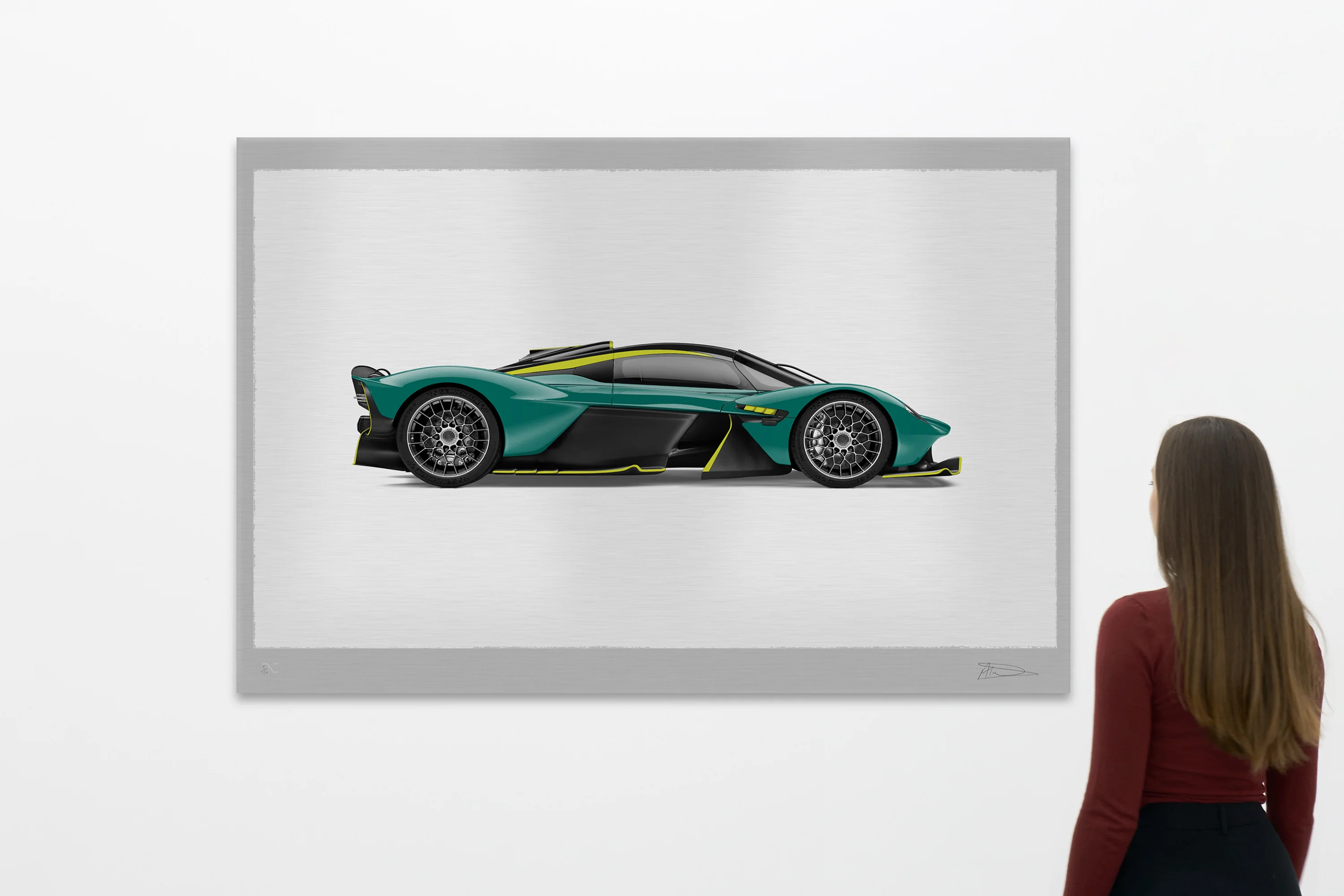 Aston Martin Valkyrie - 150cm Half Tone Flat Bed Print - Side View - Image 3