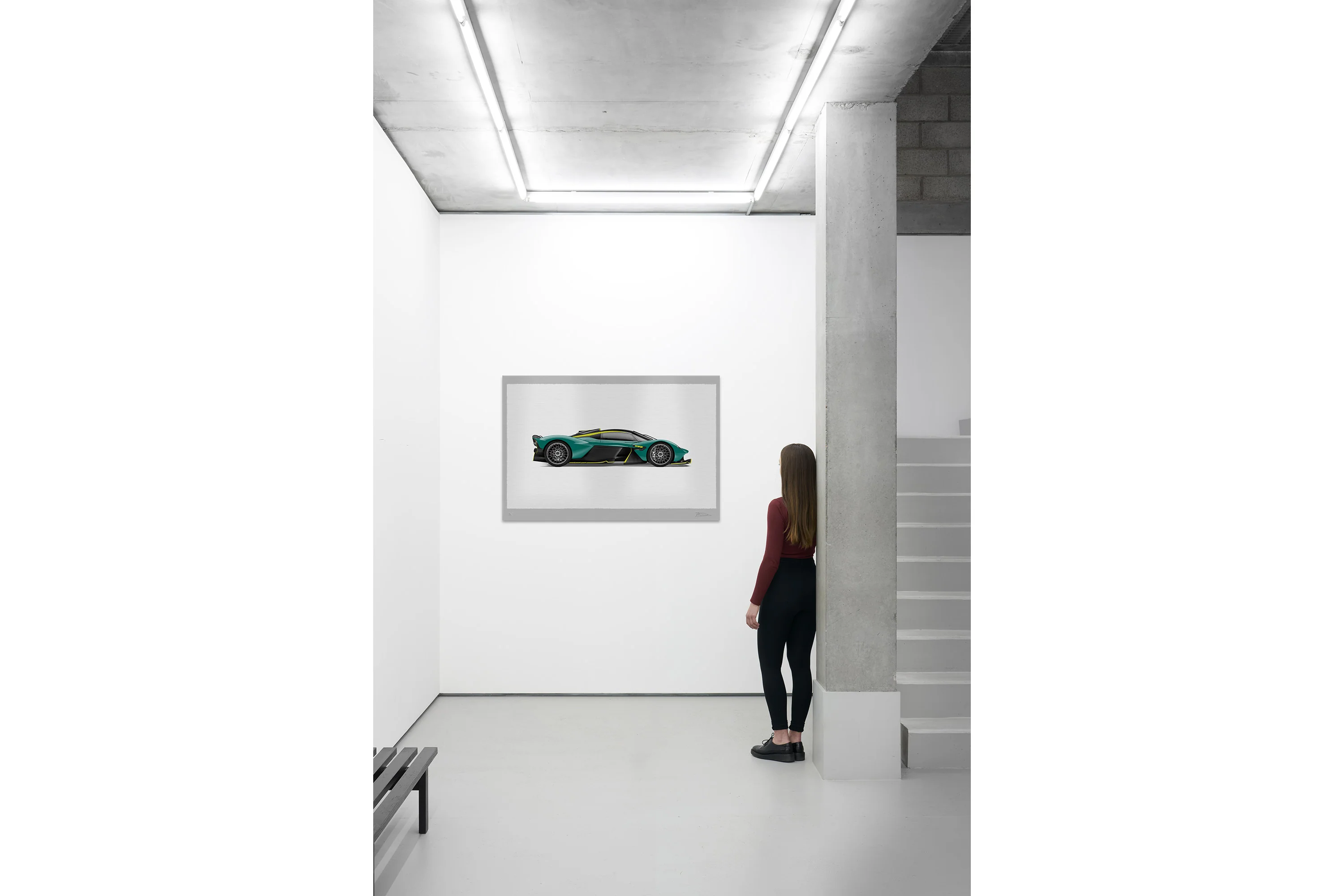 Aston Martin Valkyrie - 150cm Half Tone Flat Bed Print - Side View - Image 5