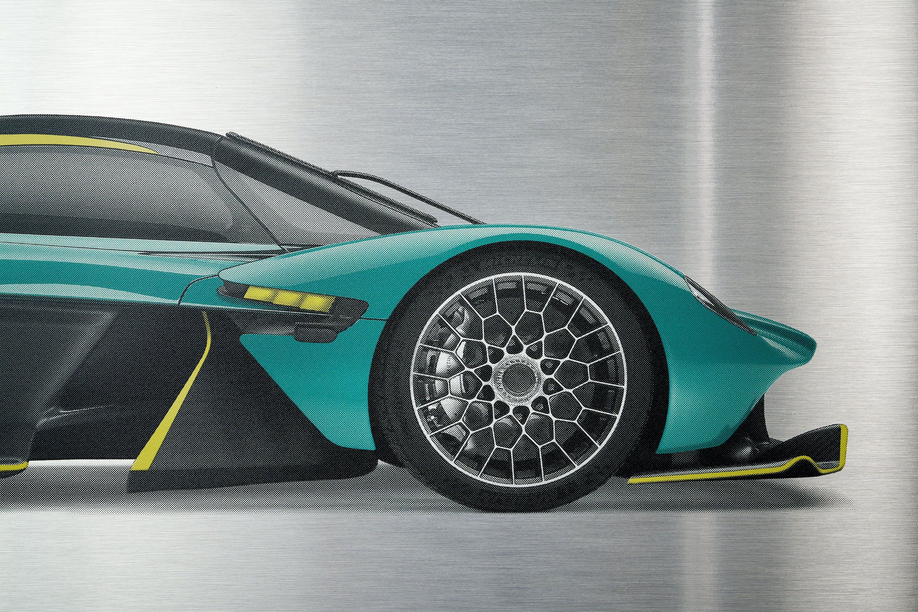 Aston Martin Valkyrie - 150cm Half Tone Flat Bed Print - Side View - Image 7