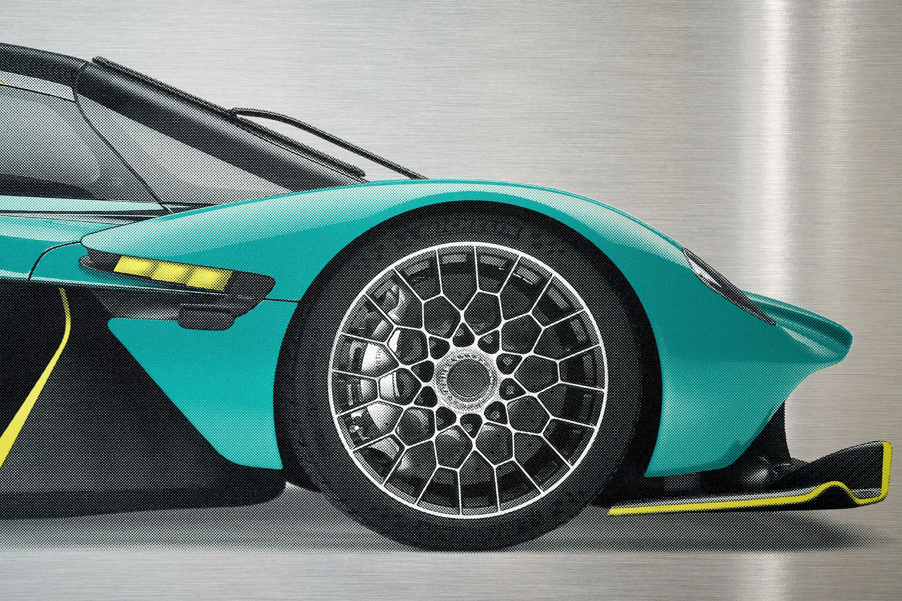 Aston Martin Valkyrie - 150cm Half Tone Flat Bed Print - Side View - Image 8