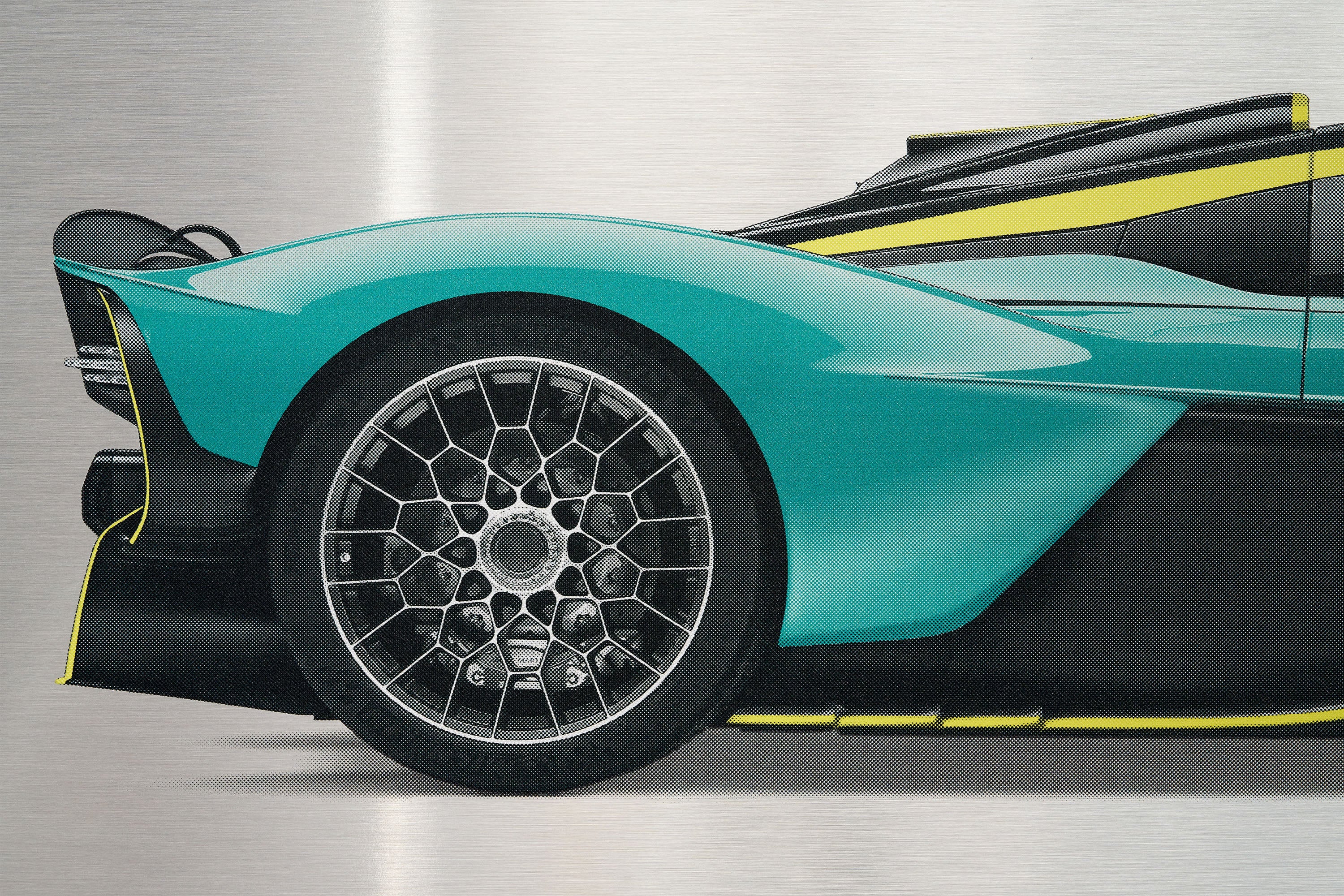 Aston Martin Valkyrie - 150cm Half Tone Flat Bed Print - Side View - Image 9
