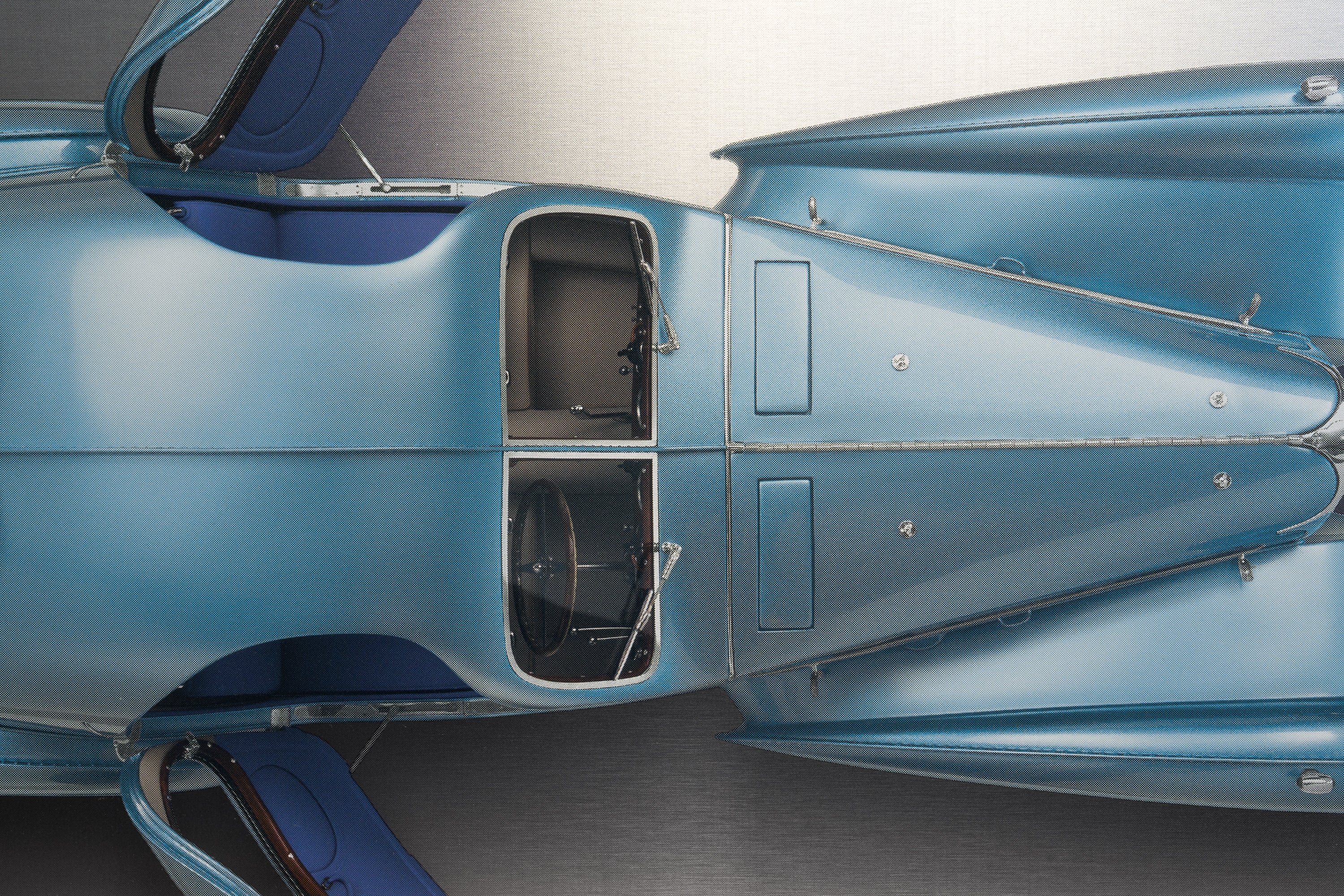 BUGATTI Type 57SC Atlantic - 85cm Half Tone Flat Bed Print - Overhead View - Image 4