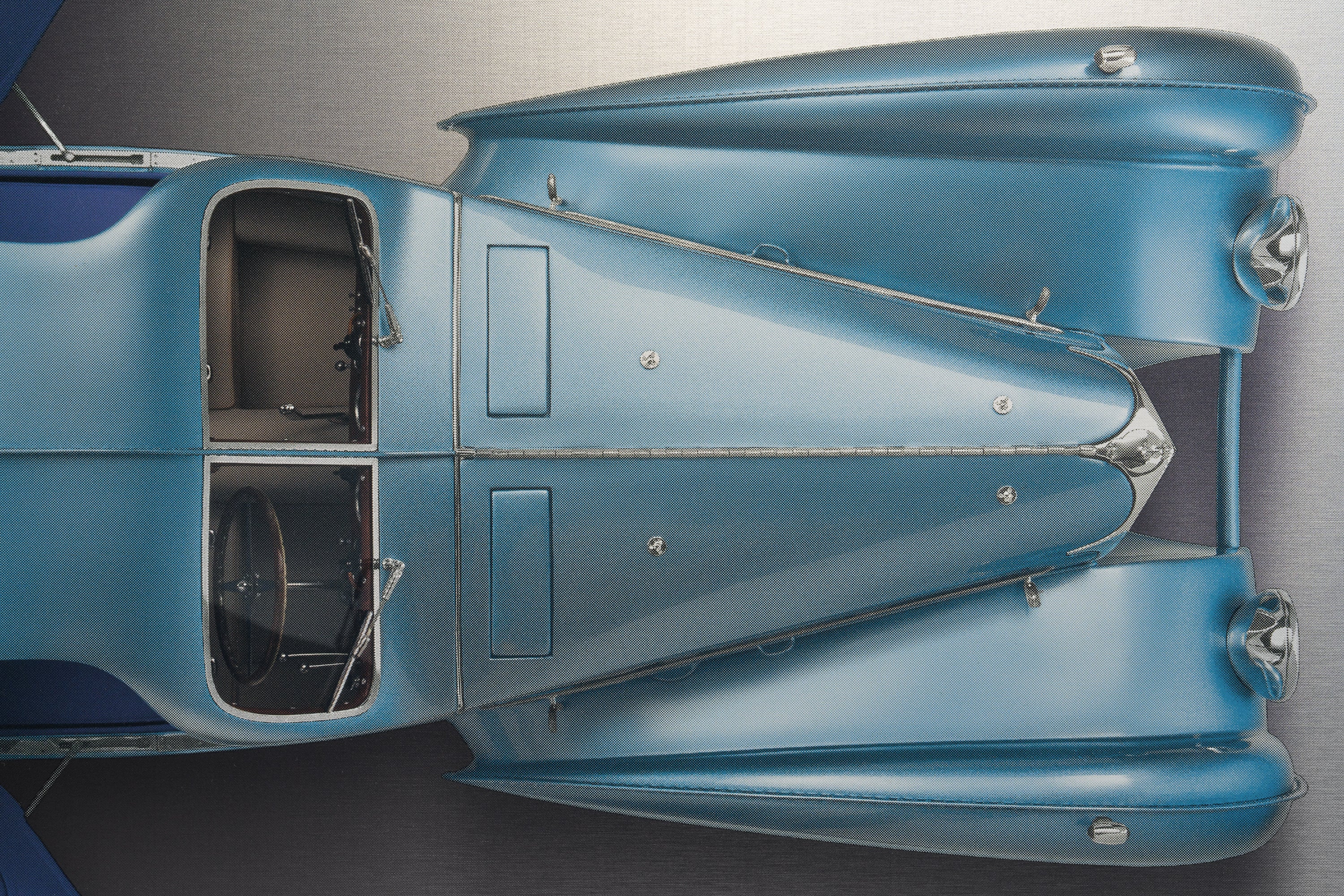 BUGATTI Type 57SC Atlantic - 85cm Half Tone Flat Bed Print - Overhead View - Image 5