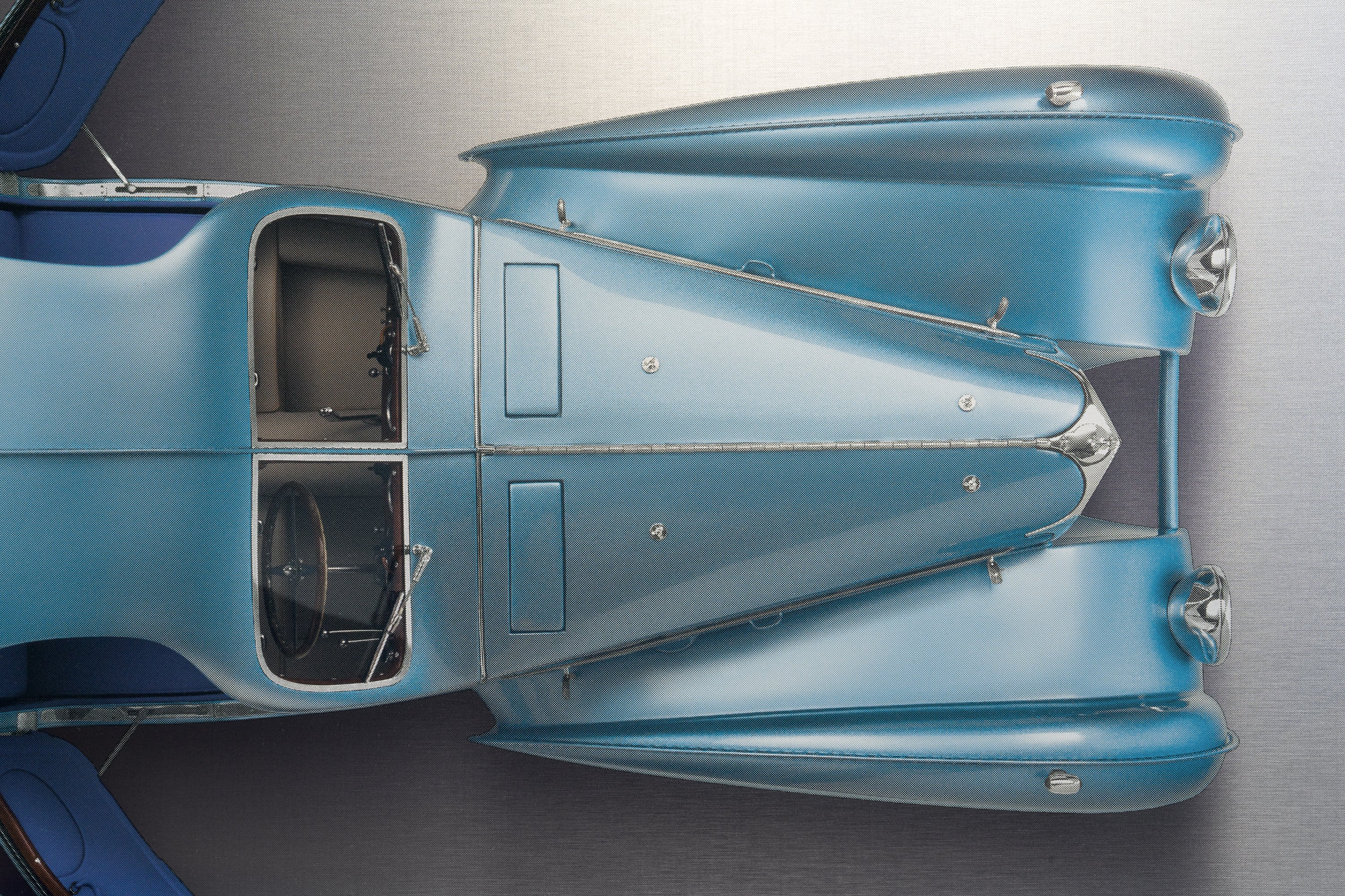 BUGATTI Type 57SC Atlantic - 85cm Half Tone Flat Bed Print - Overhead View - Image 6