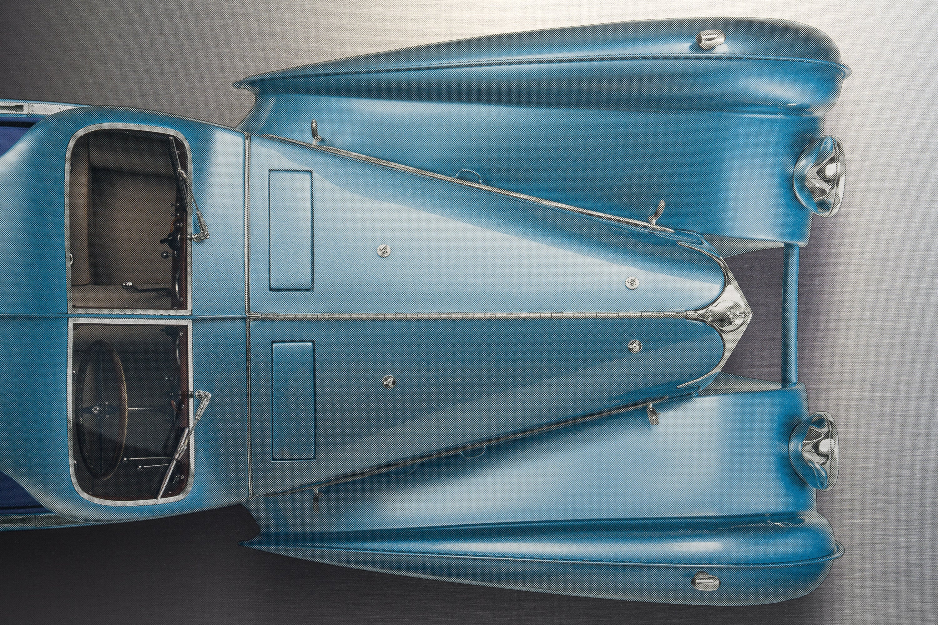 BUGATTI Type 57SC Atlantic - 85cm Half Tone Flat Bed Print - Overhead View - Image 7