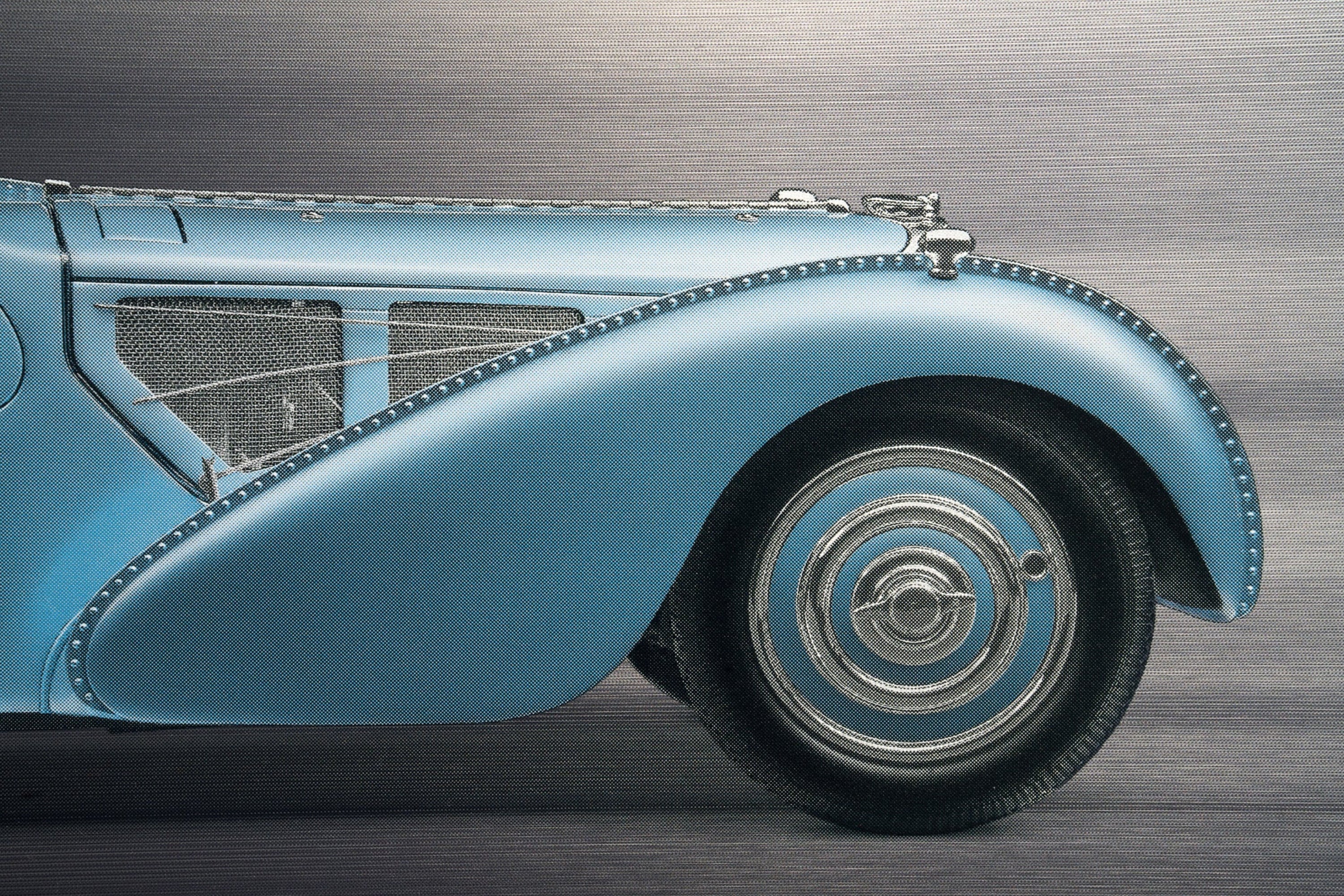 BUGATTI Type 57SC Atlantic - 85cm Half Tone Flat Bed Print - Side View - Image 5