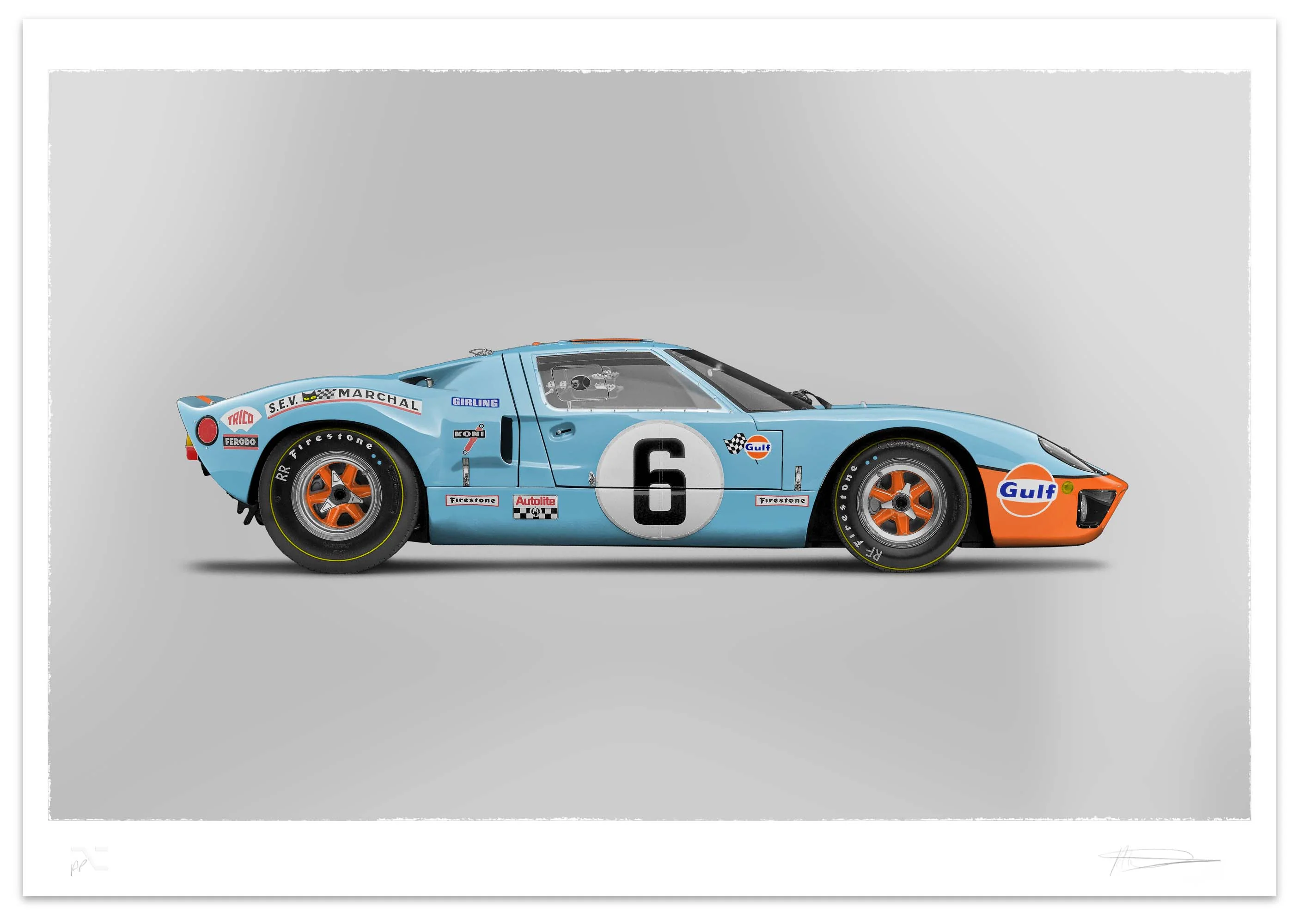 Ford GT40 - Alan Thornton - Art Screen Print - Image 4