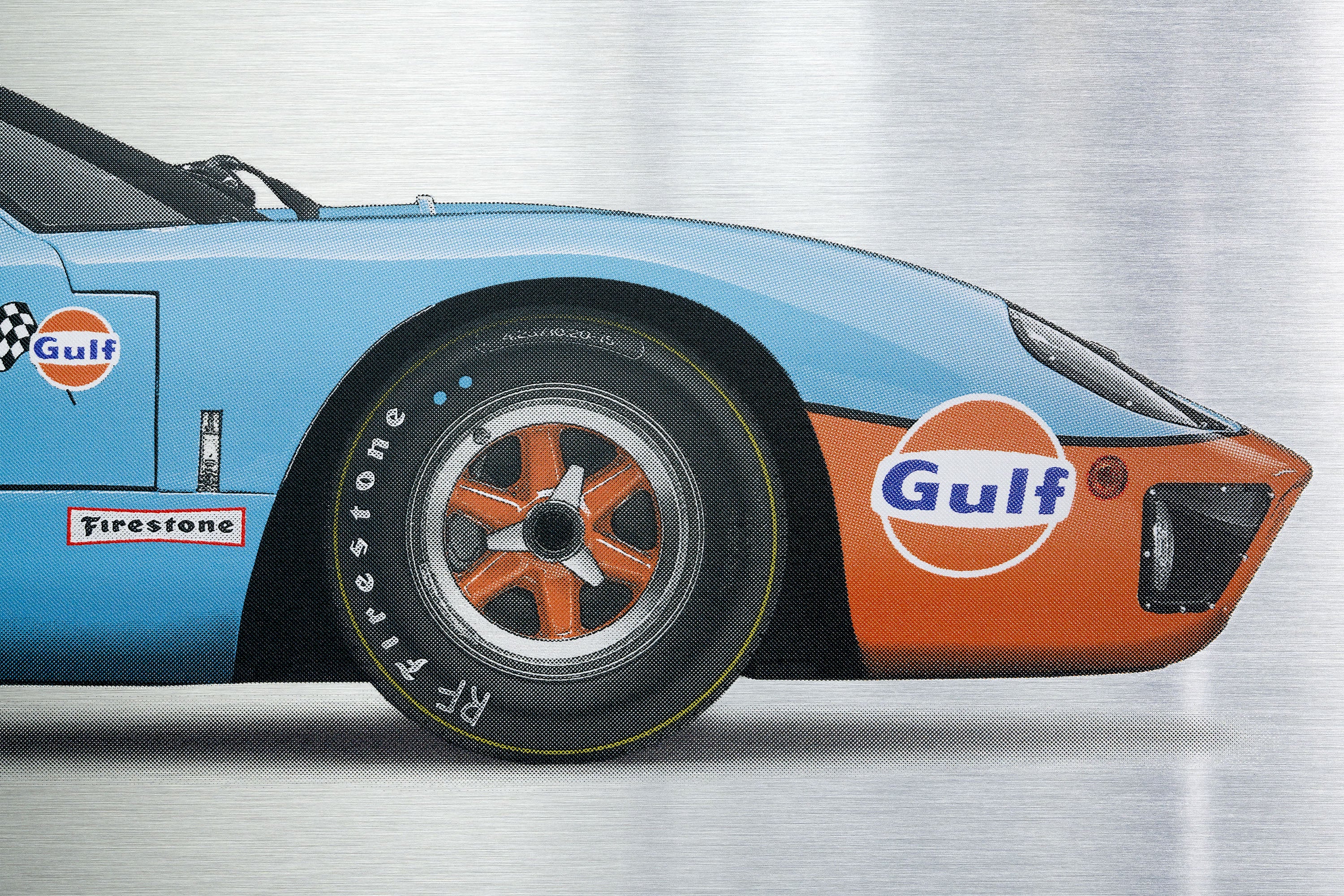 Ford GT40  - 150cm Half Tone Flat Bed Print - Side View - Image 7