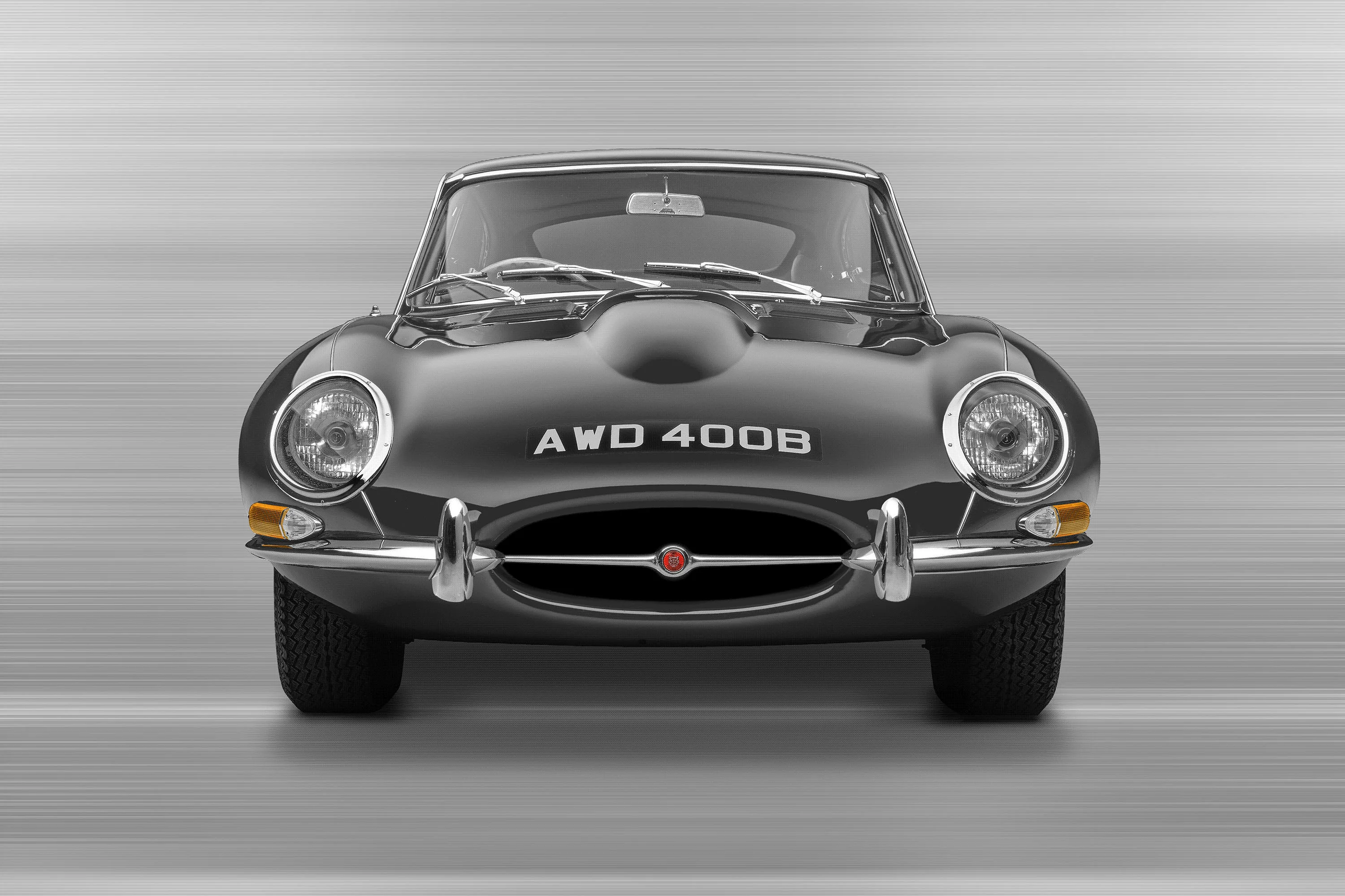 Jaguar E-type Series 1 Coupe - 85cm Half Tone Flat Bed Print - Front View - Image 2