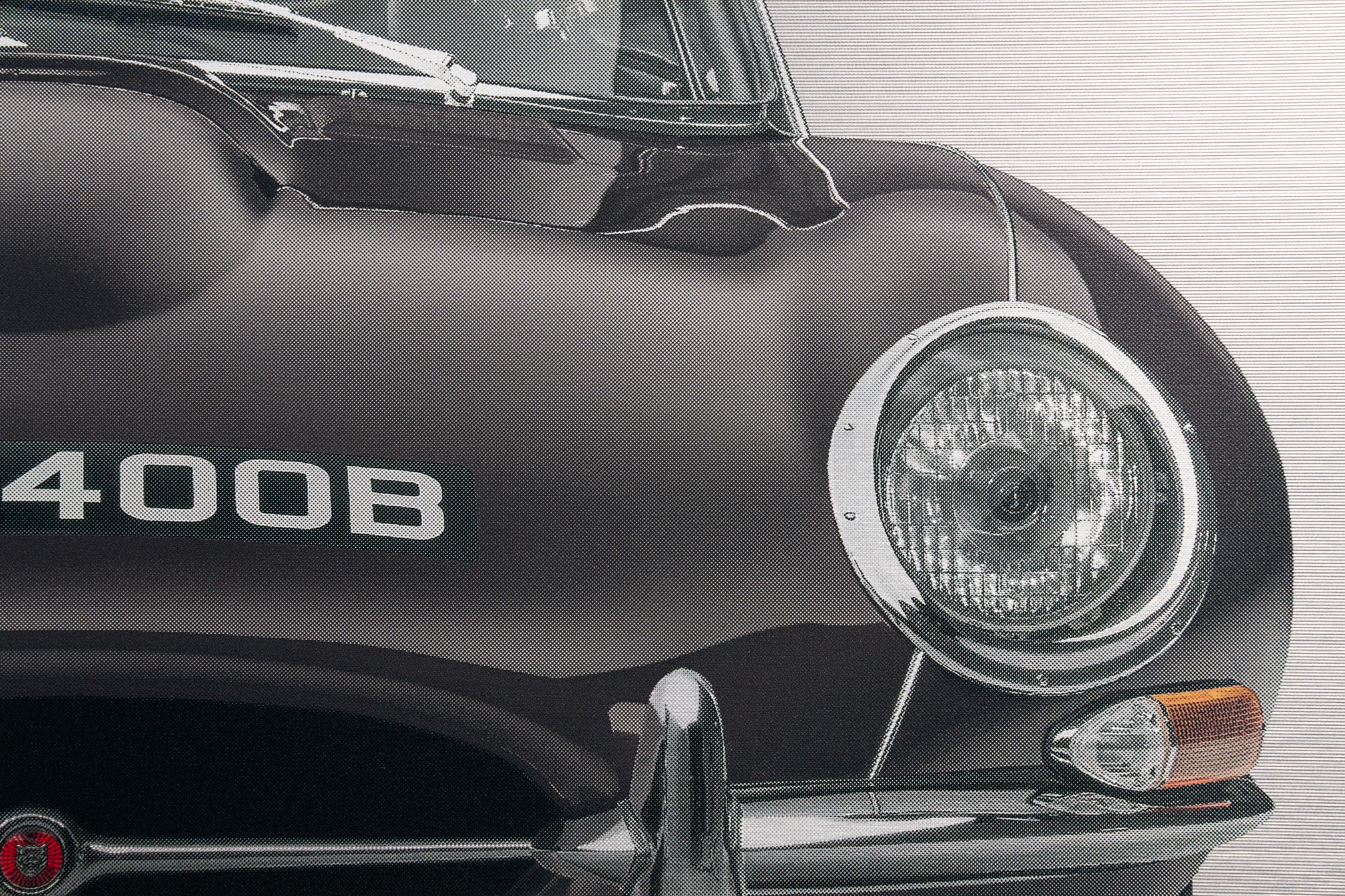 Jaguar E-type Series 1 Coupe - 85cm Half Tone Flat Bed Print - Front View - Image 4