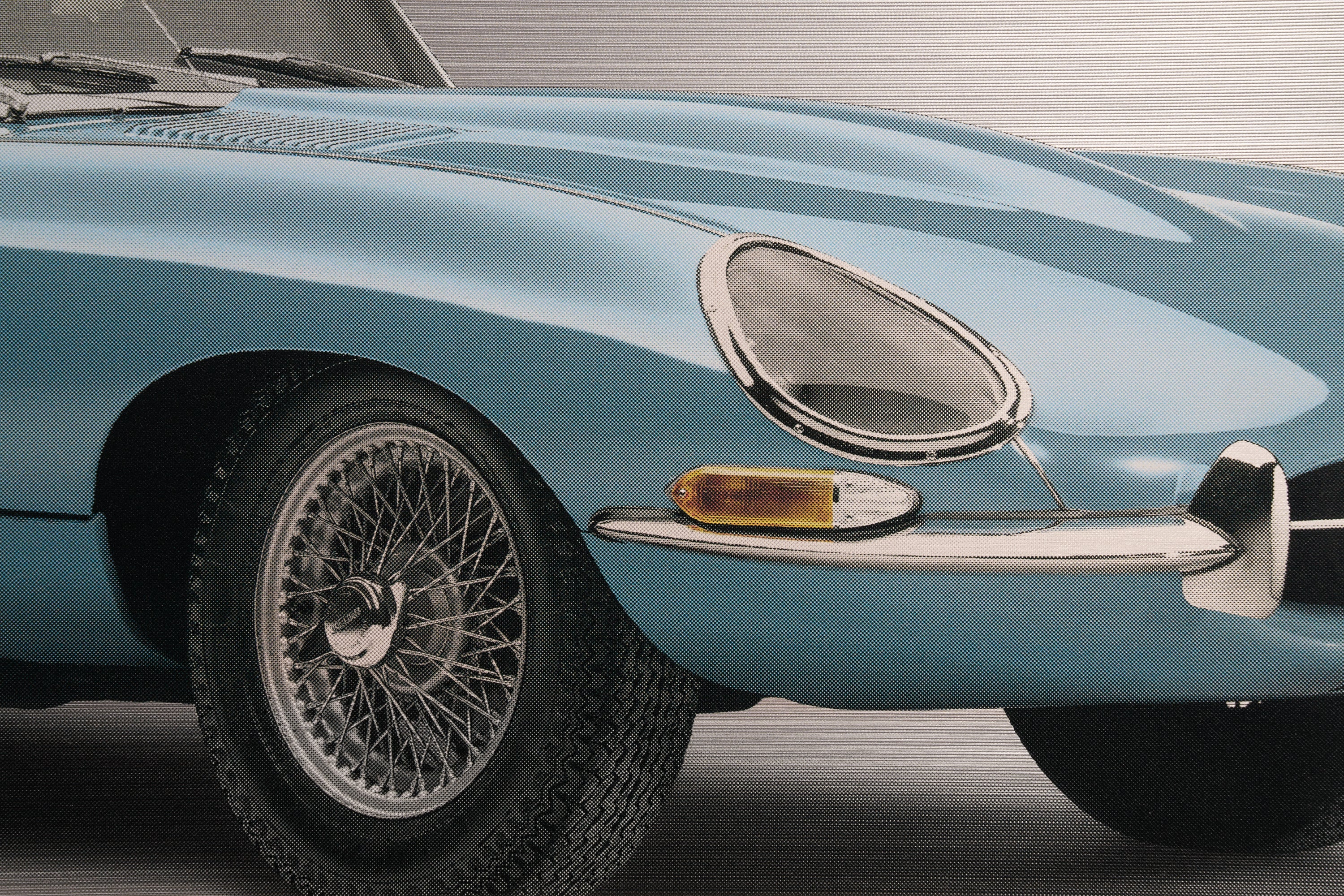 Jaguar E-type Series 1 Roadster - 85cm Half Tone Flat Bed Print - Three Quarter View - Image 4