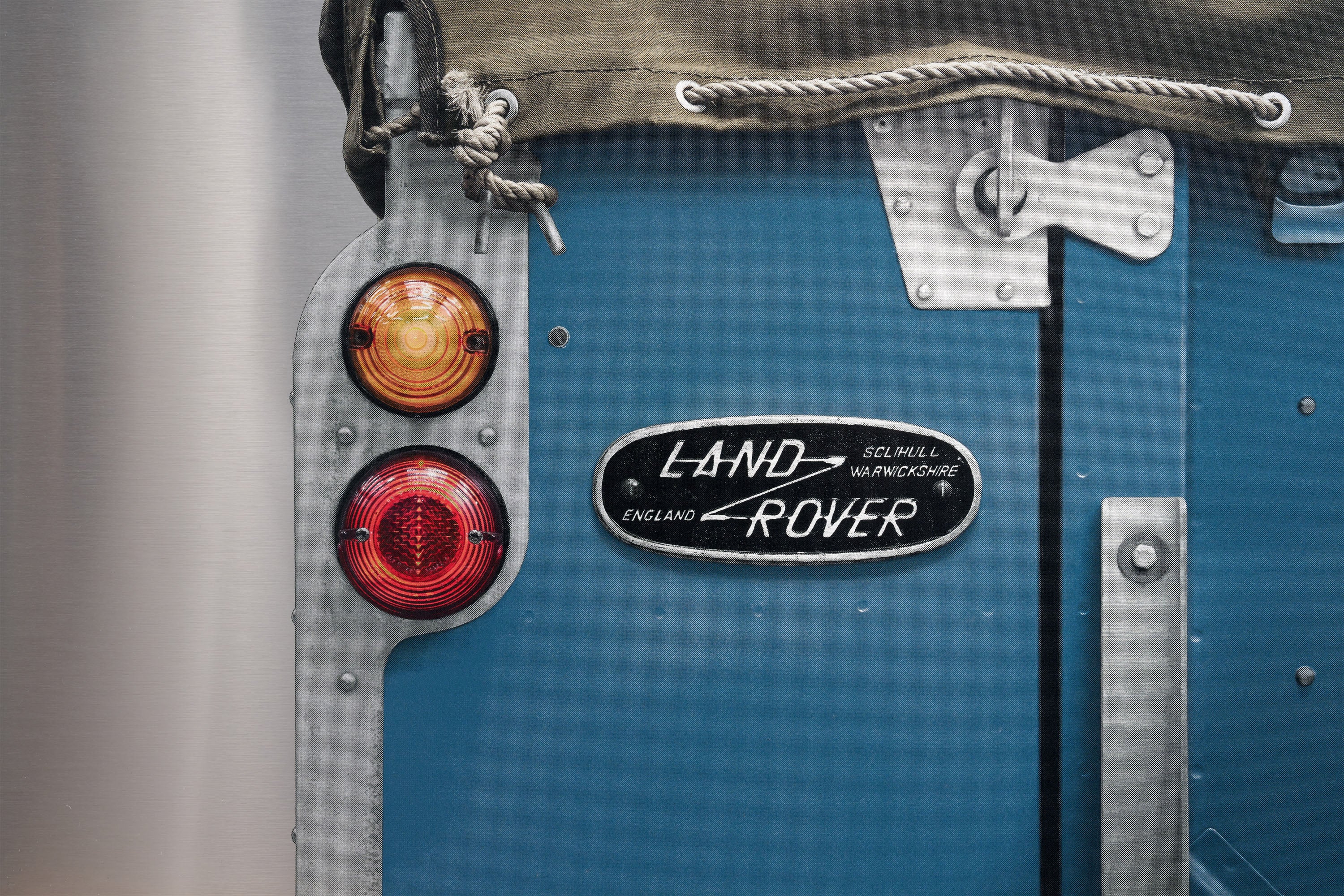 Land Rover Series 2a - 60cm Half Tone Flat Bed Print - Rear Light Detail - Image 2