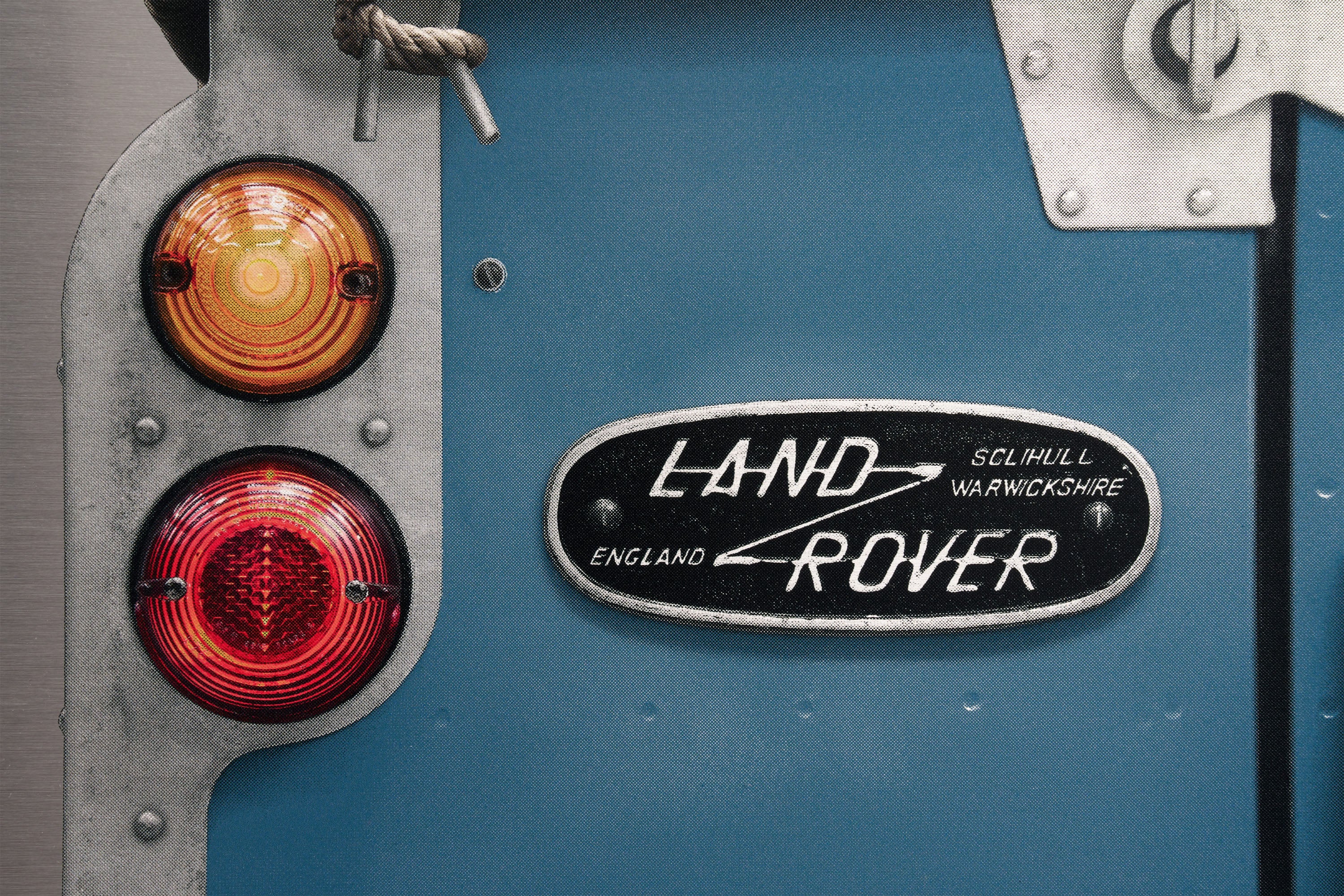 Land Rover Series 2a - 60cm Half Tone Flat Bed Print - Rear Light Detail - Image 4