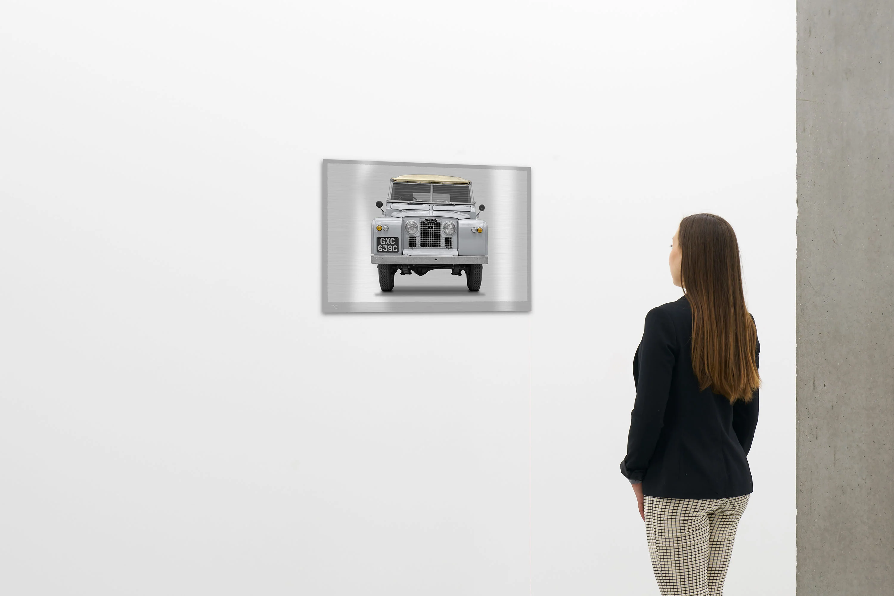 Land Rover Series 2a - 85cm Half Tone Flat Bed Print - Front View - Image 3