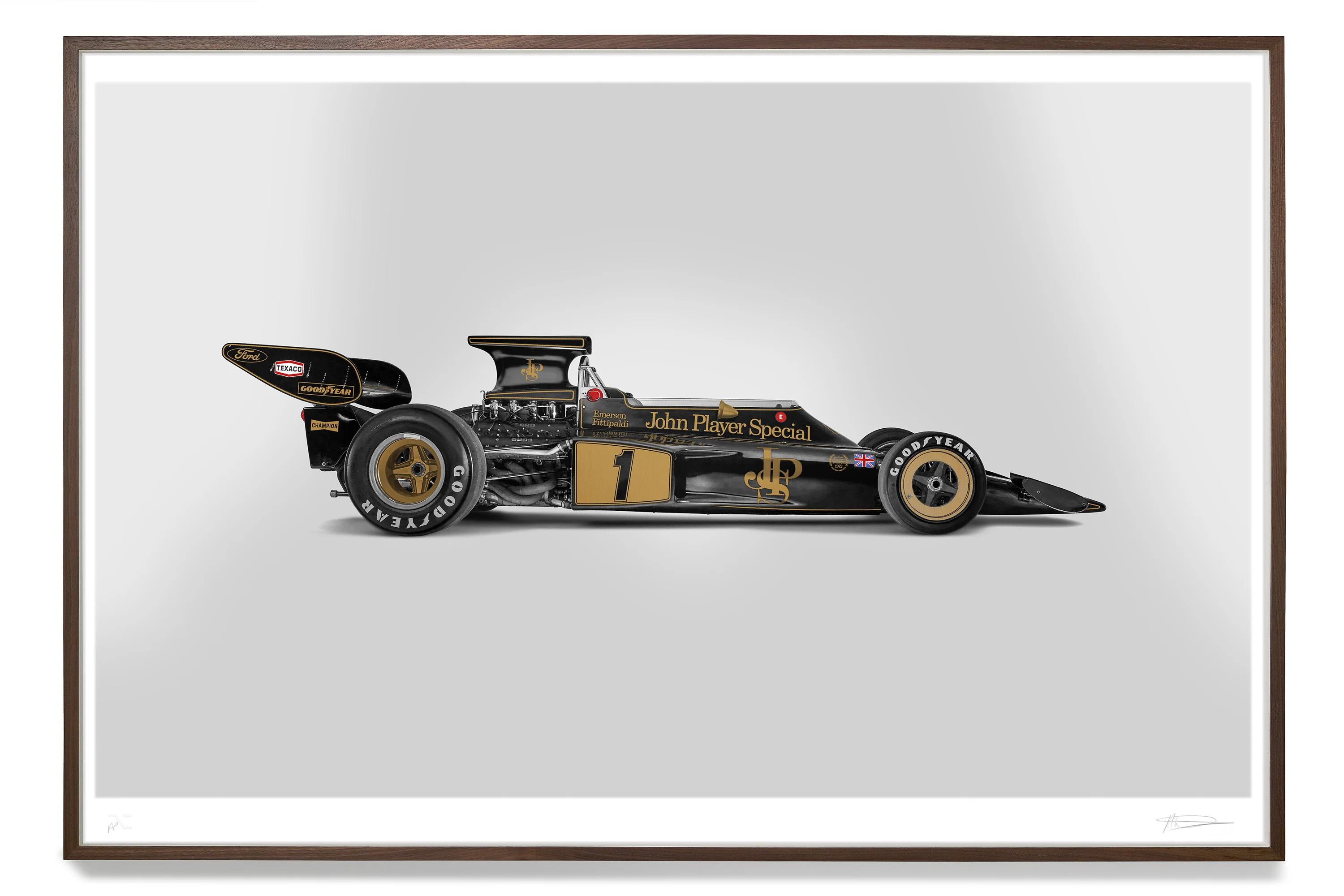 Lotus 72D - Art Screen Print - Emerson Fittipaldi Signed - Gold Leaf Edition of 50 - Image 5