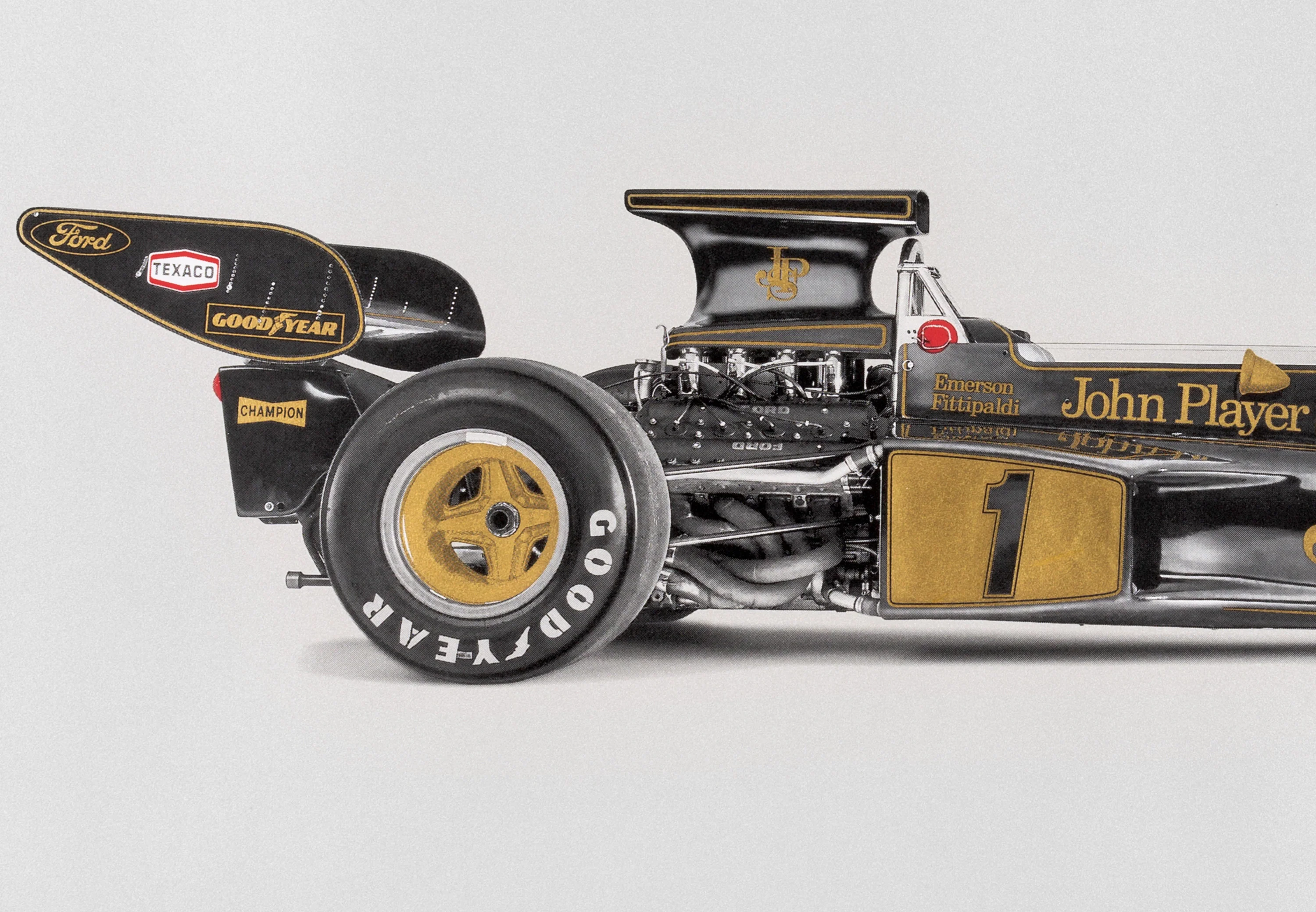 Lotus 72D - Art Screen Print - Emerson Fittipaldi Signed - Gold Leaf Edition of 50 - Image 8