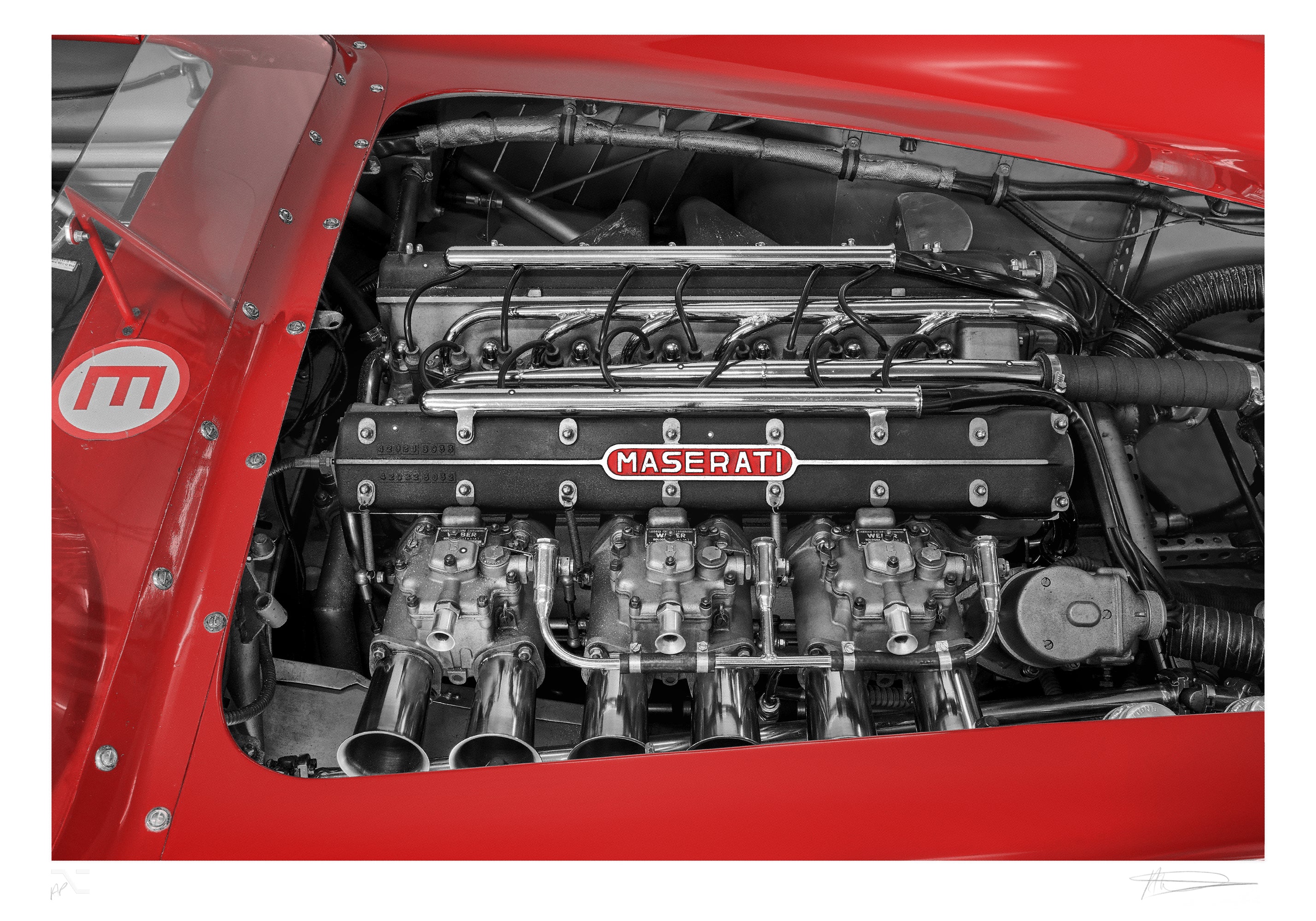 Maserati 300S Engine Bay - Alan Thornton - Art Screen Print - Image 4
